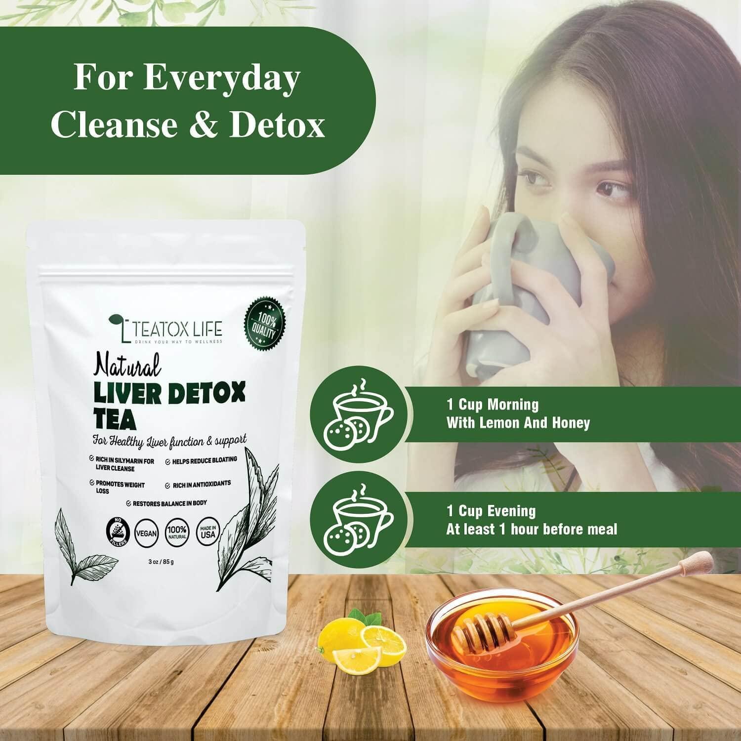 Organic Dandelion Root Tea for Liver Cleanse with Milk Thistle, Burdock