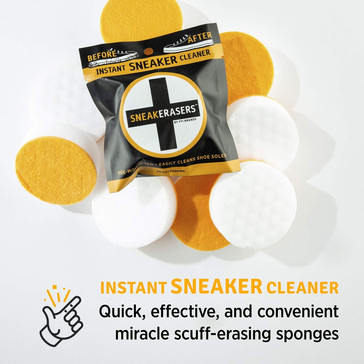 SneakERASERS Instant Sole and Sneaker Cleaner, Premium Pre-Moistened  Dual-Sided Sponge for Cleaning & Whitening Shoe Soles (3 Pack)