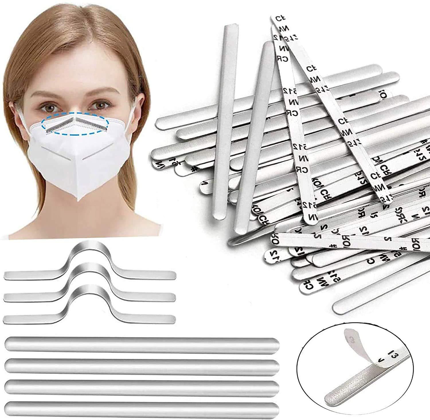 100Pcs Nose Bridge Strip for Mask Metal Nose Bridge Strip 90MM Self