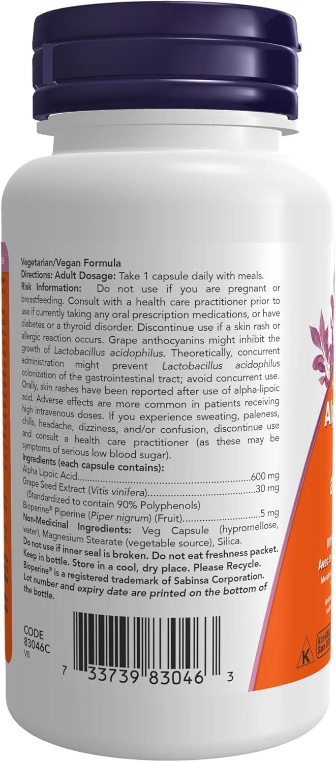 NOW - Acetyl L-Carnitine 500mg 100 vcaps & Alpha Lipoic Acid 600mg 60 Veg  Capsules Acetyl L-Carnitine + Alpha Lipoic Acid 600mg | Buy Now with  Express International Delivery | GoSupps.com