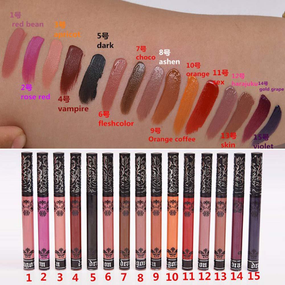 Matte Liquid Lipstick Set, Spdoo 15 Colors Long Lasting High Pigmented  Velvet Lip Gloss Kit A02