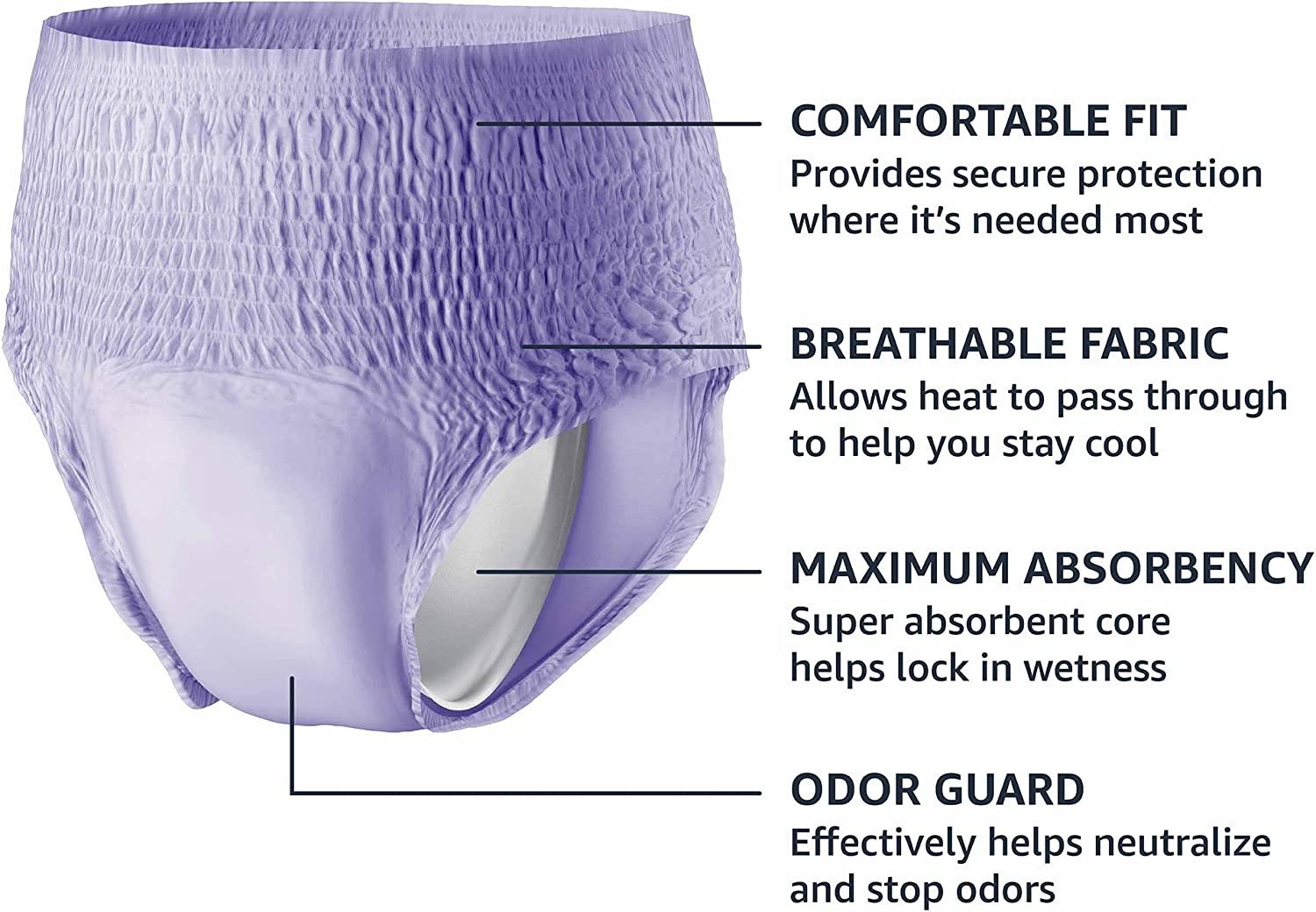 Amazon Basics Incontinence & Postpartum Underwear for Women, Maximum