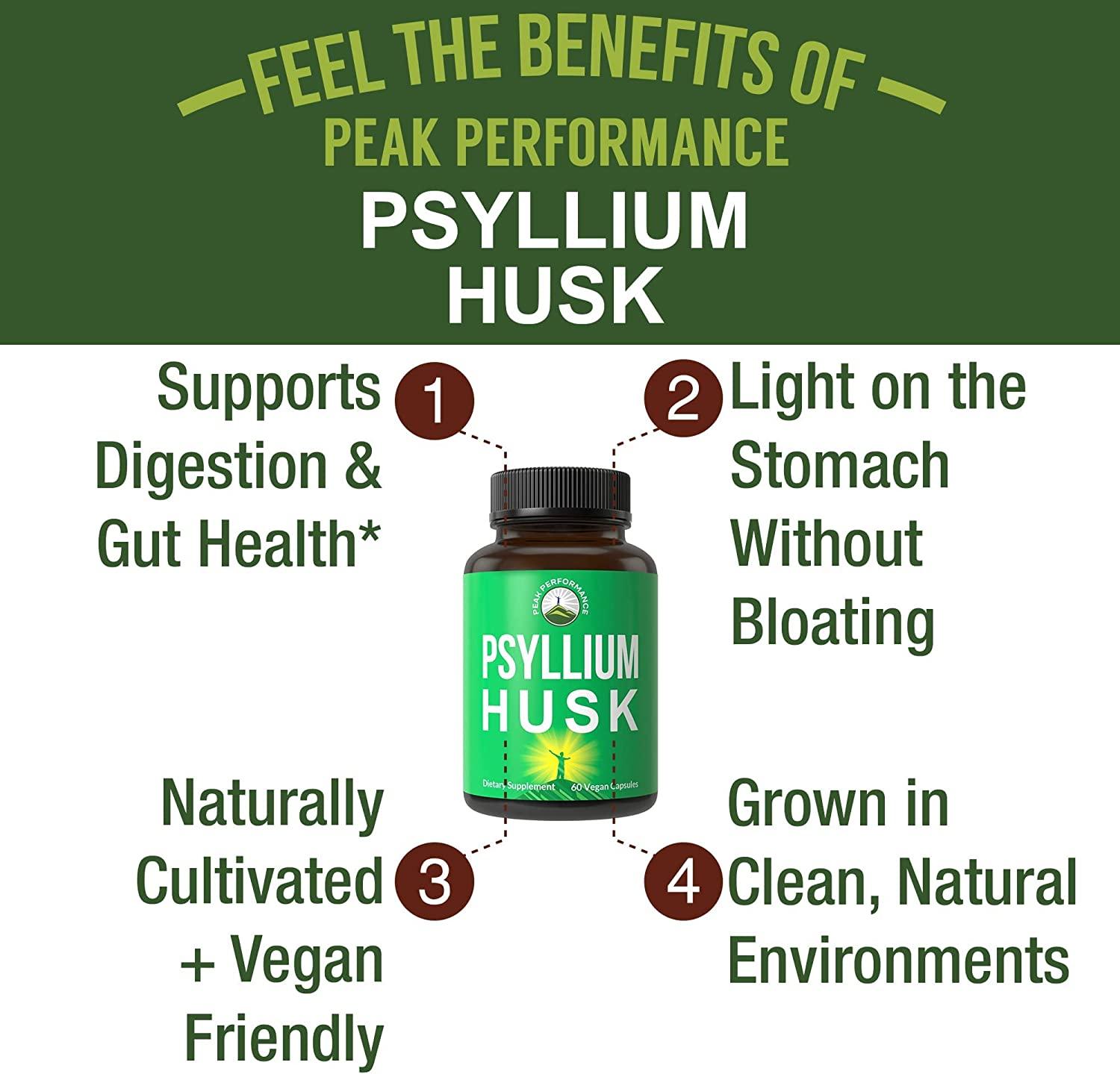 Psyllium Husk Vegan Capsules Made with Psyllium Husk Seed. Fiber