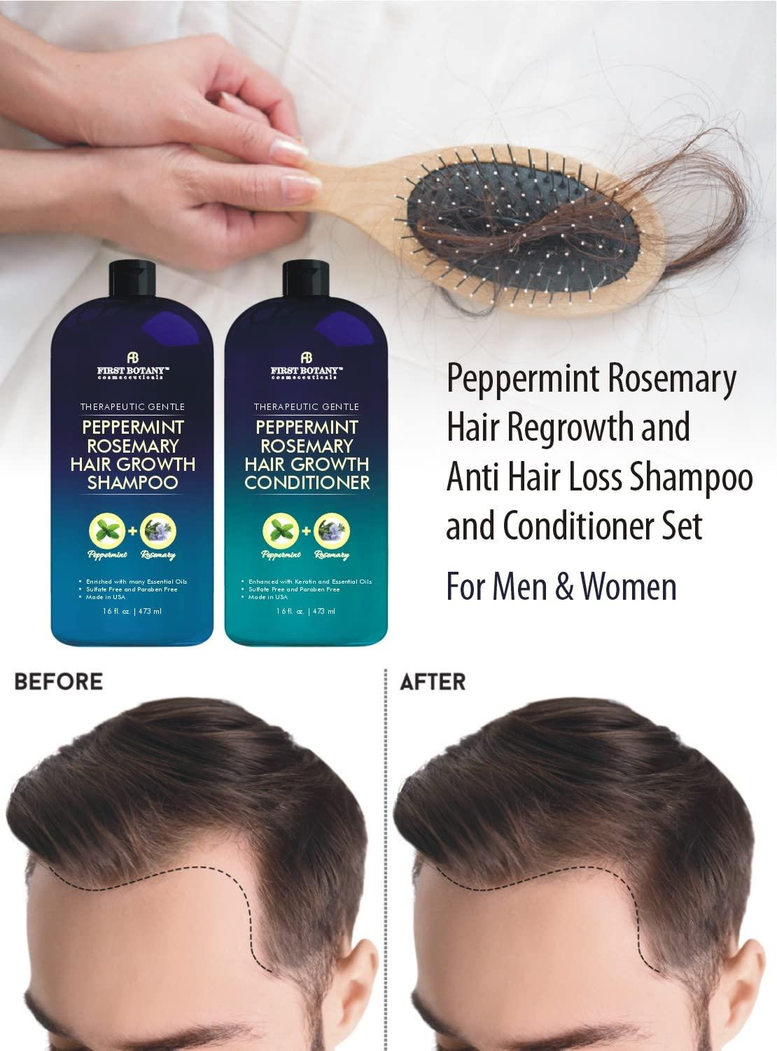 Peppermint Rosemary Hair Regrowth and Anti Hair Loss Shampoo and