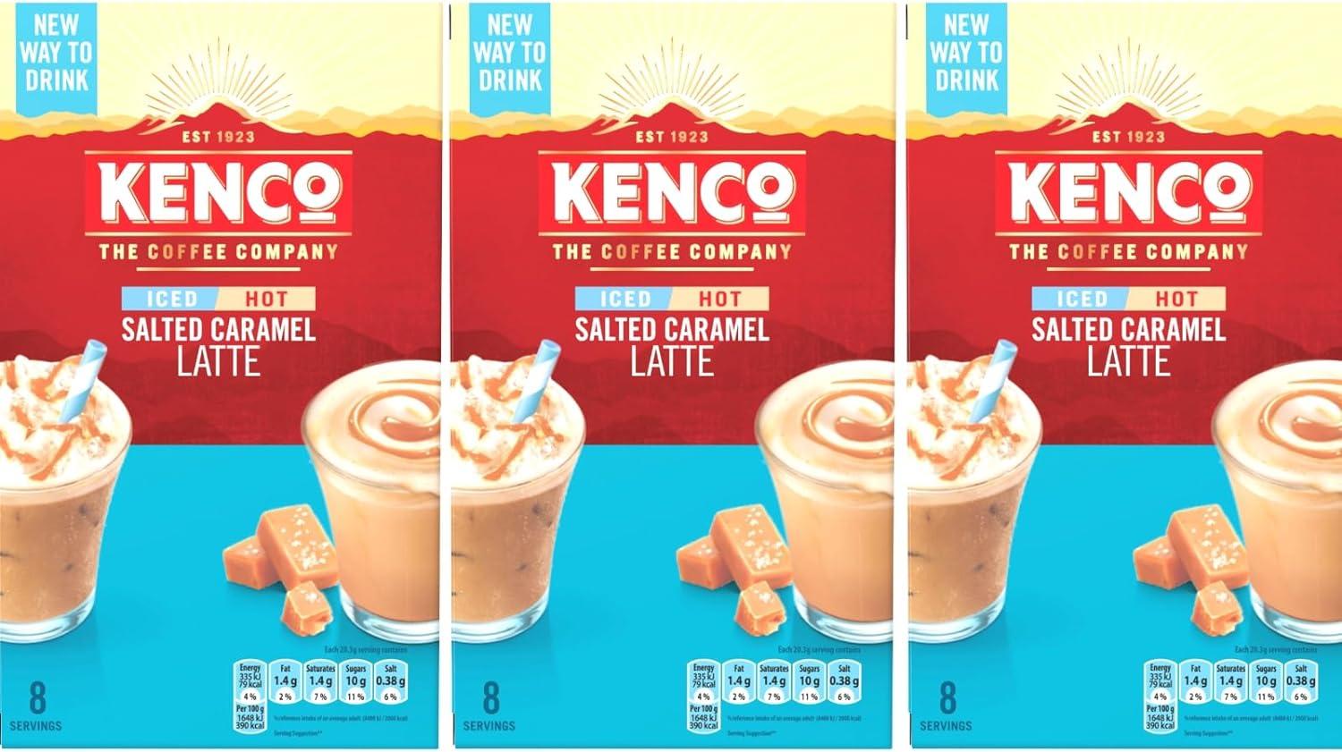 Coffee Multipack With 3x Kenco Salted Caramel Latte Iced/Hot Instant