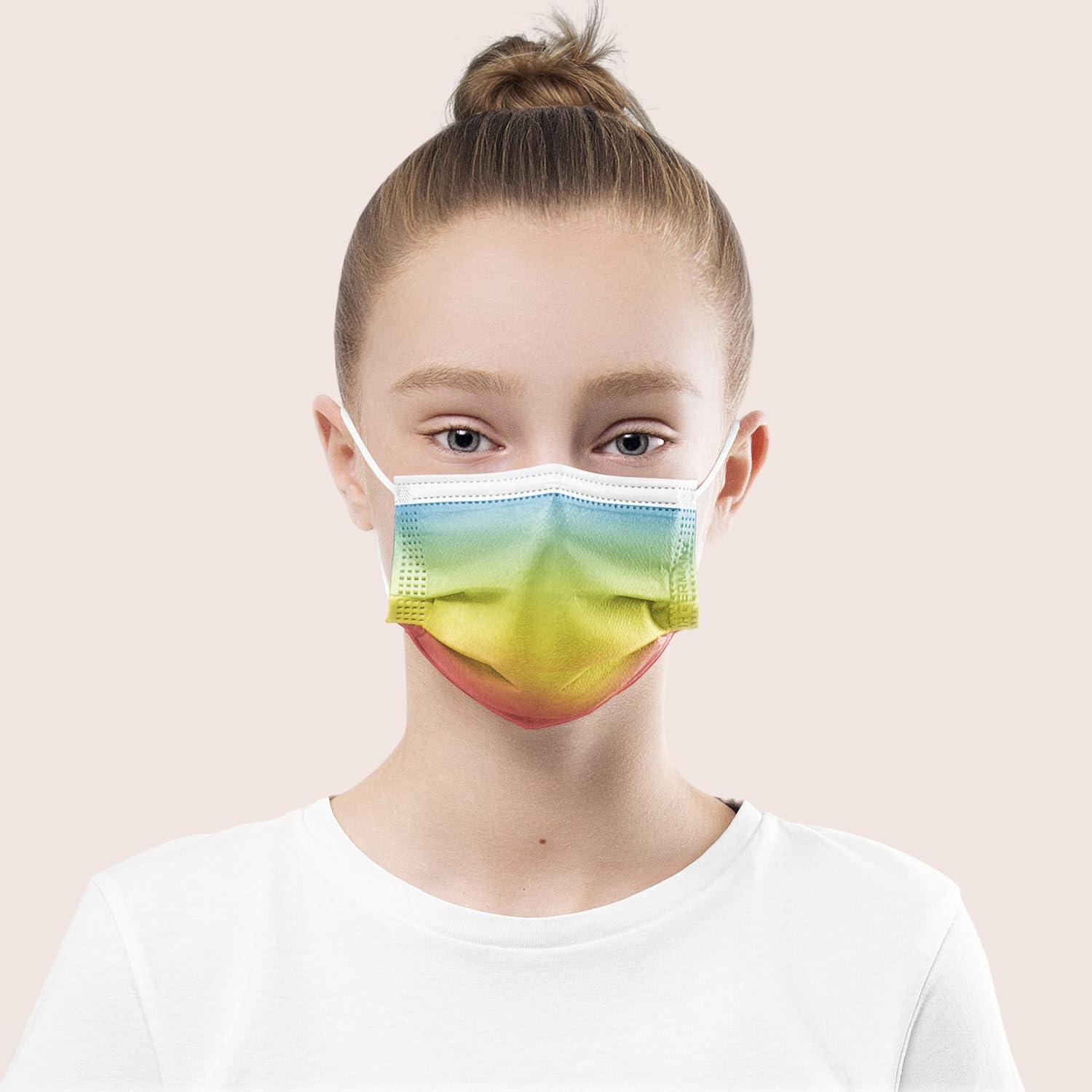 Rainbow Classic 100pc Disposable Face Masks - Small Size - Made in ...