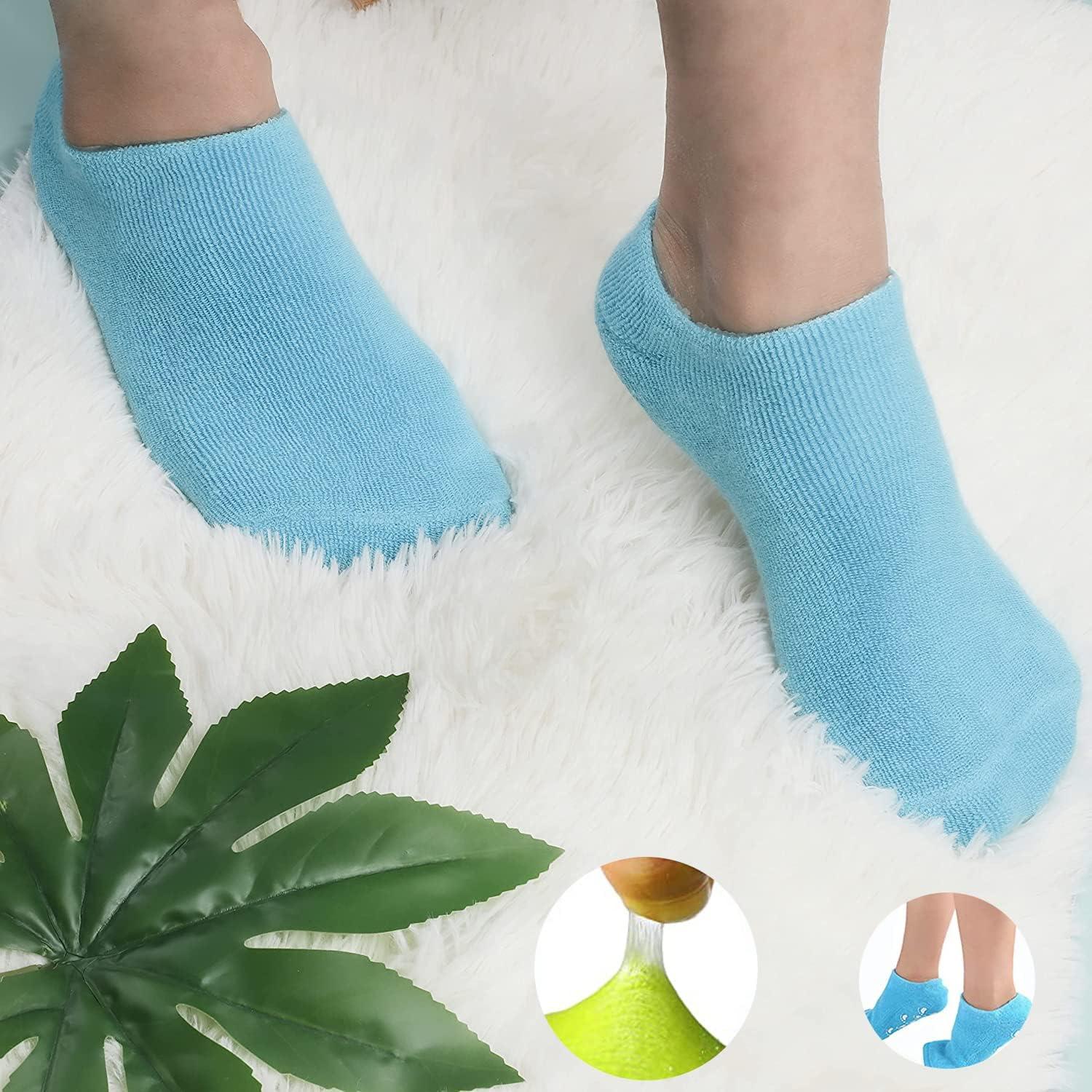 2 Pairs Moisturizing Socks, WalTok Gel Socks Soft Moisturizing Gel Socks,  Gel Spa Socks for Repairing and Softening Dry Cracked Feet Skins, Gel  Lining Infused with Essential Oils and Vitamins 2 Piece