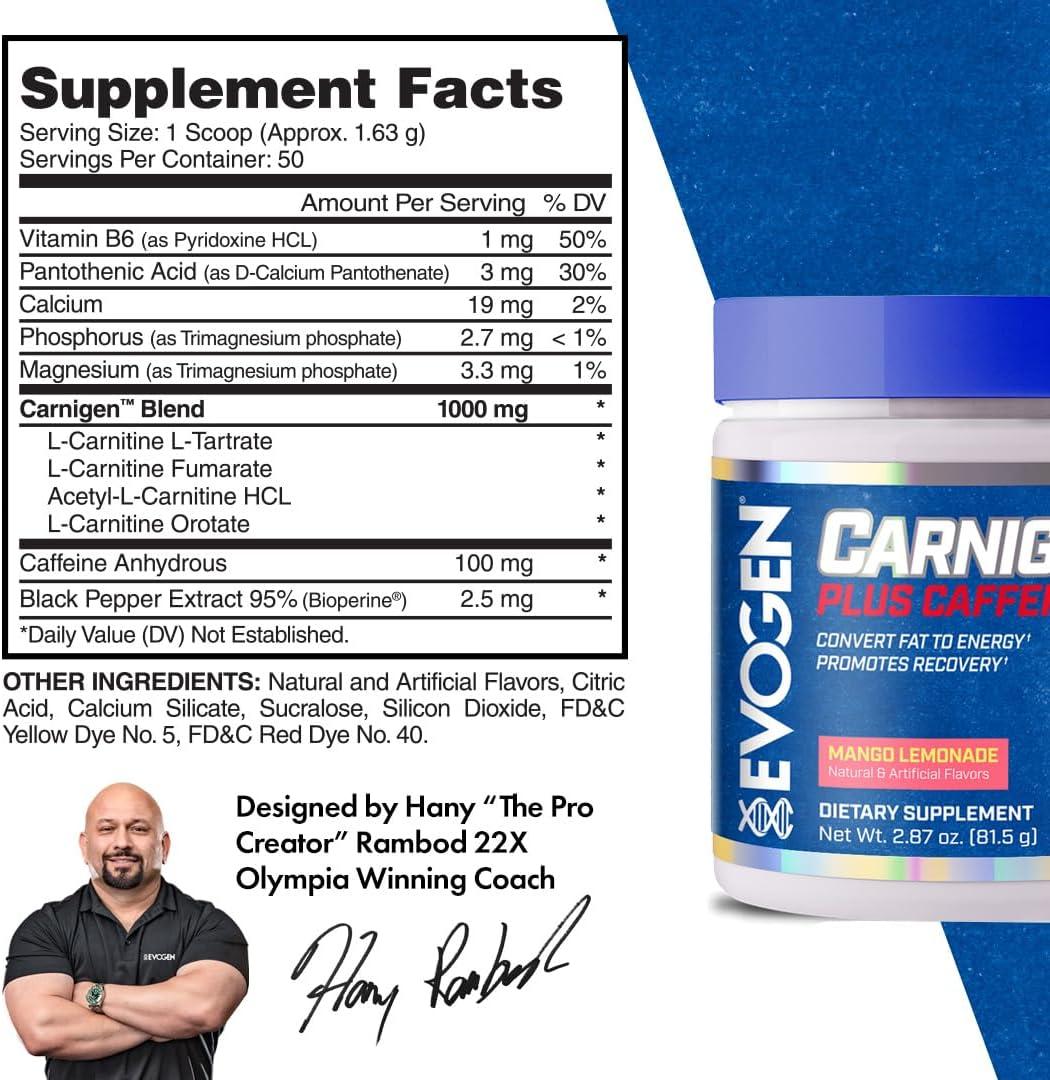 Evogen Carnigen Plus Carnitine Fat Burning Powder with Carnitine