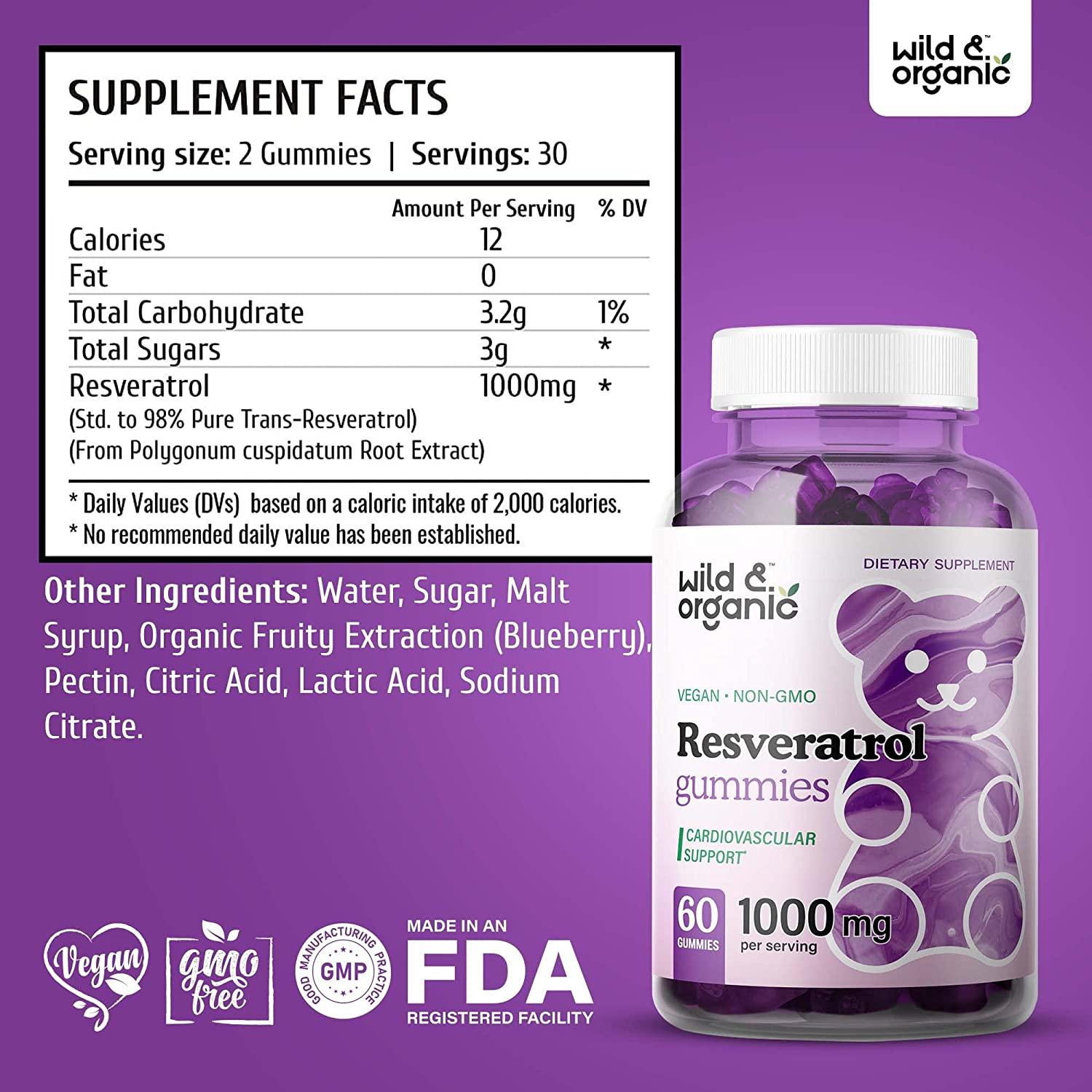 Wild Organic Resveratrol Gummies Resveratrol Supplement for Immune