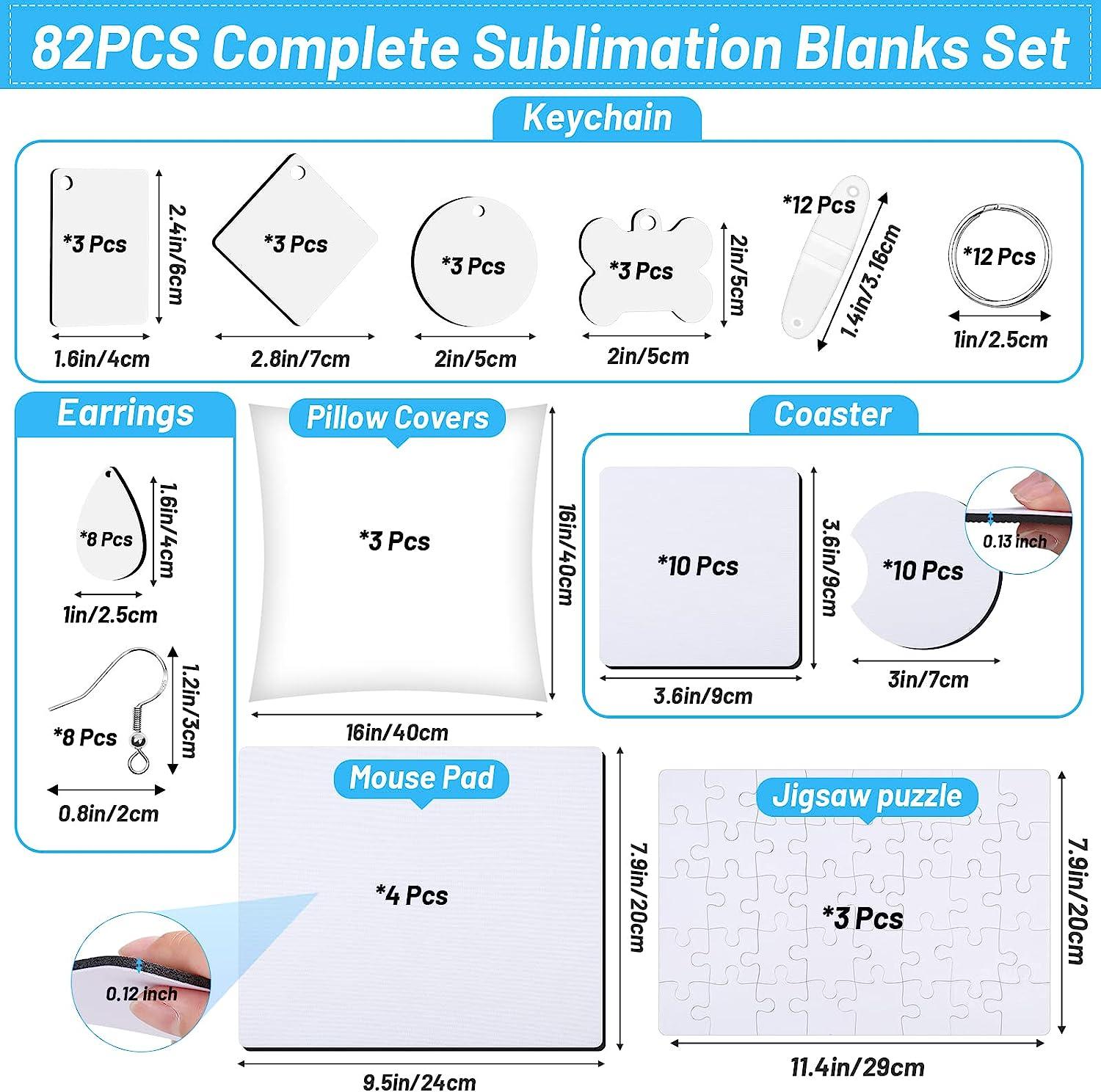 82 PCS Sublimation Blanks Products Set, Modacraft DIY Sublimation