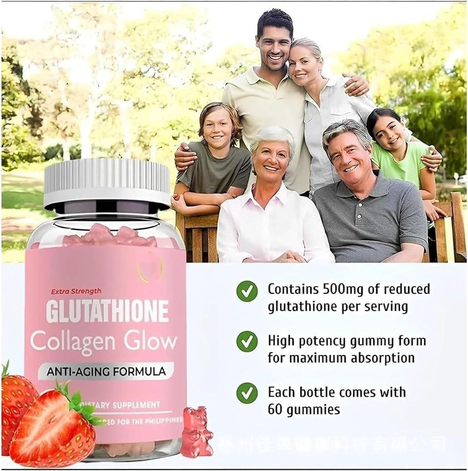 2024 New 1/2/3 Bottle Glutathione Collagen Glow Gummies - Glow Beauty  Collagen Gummies for Women