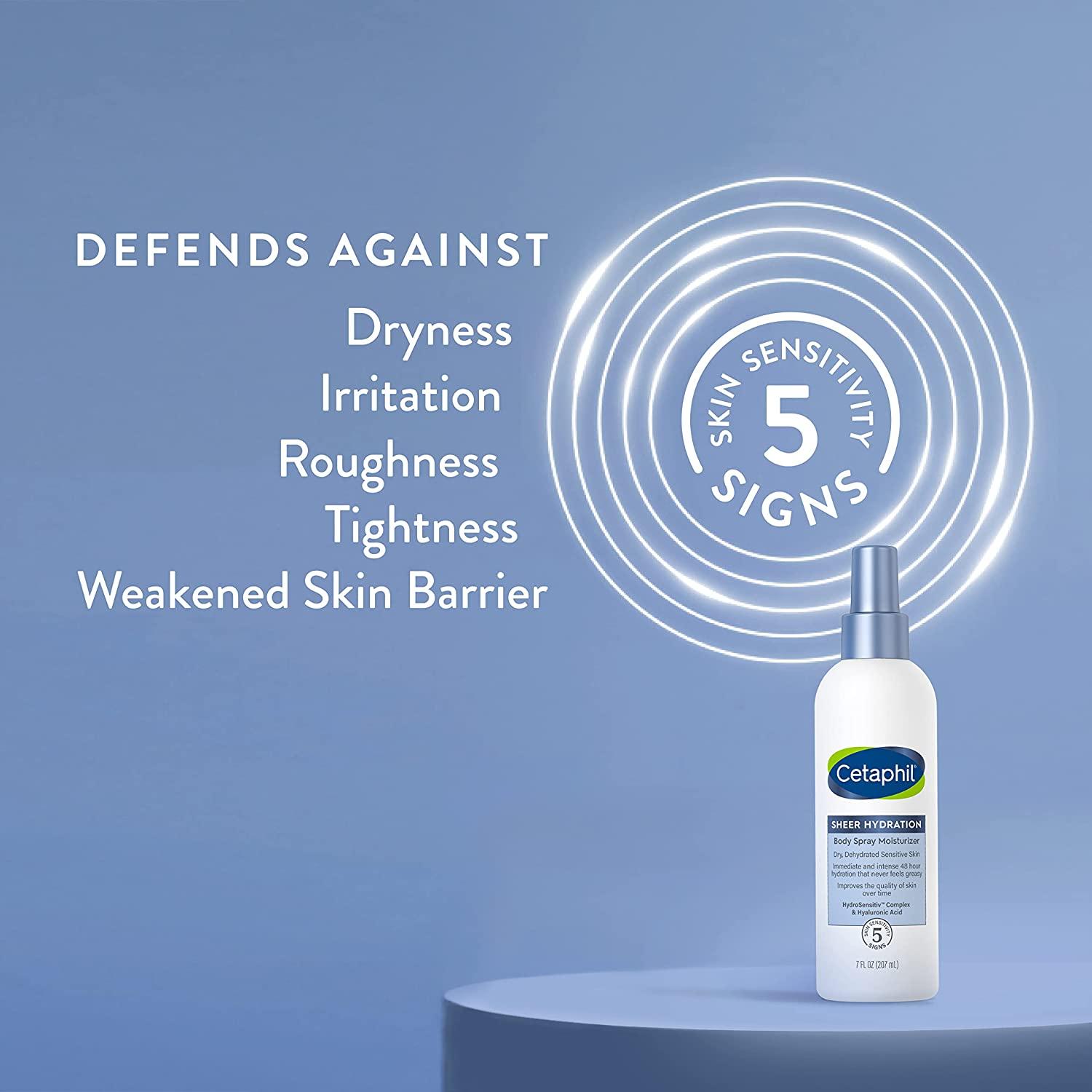 CETAPHIL Sheer Hydration Fragrance Free Body Moisturizer Spray, 7 fl.oz