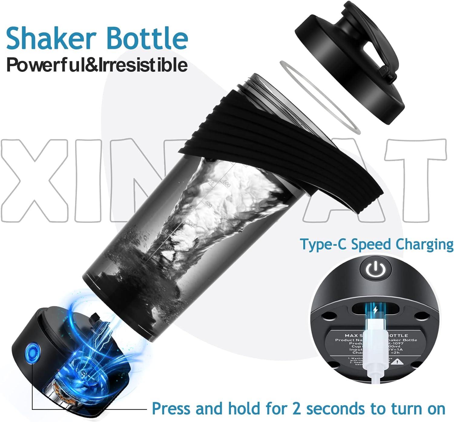 Electric Protein Shaker Bottle - 28oz USB Rechargeable Blender Bottles for  Protein Mixes Large Sports Water Bottles