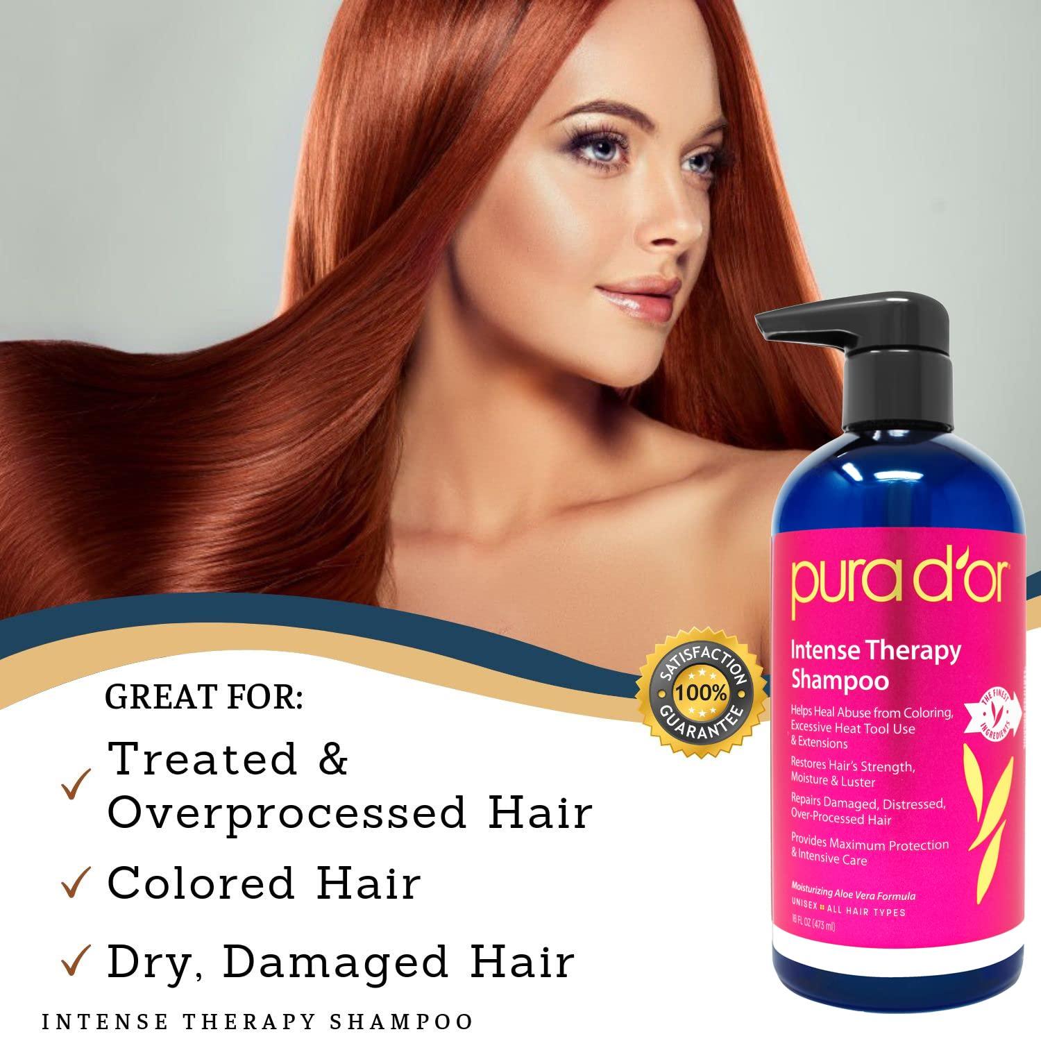 Pura D'or Intense Therapy Shampoo 16 fl oz (473 ml)