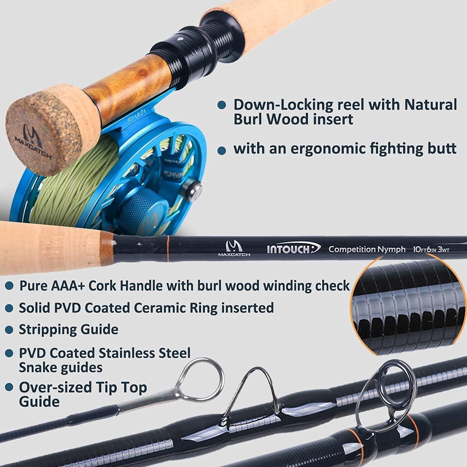 Maxcatch Fly Fishing Maxcatch Airlite 2/3WT 7'6" Fly Rod - IM10 Carbon Fiber For Trout & Panfish Maxcatch Avid Fly Reel Maxcatch Fly Fishing Maxcatch Airlite 2/3WT 7'6" Fly Rod - IM10 Carbon Fiber For Trout & Panfish Maxcatch Avid Fly Reel