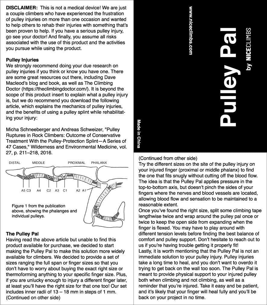 NiceClimbs Pulley Pal Rock Climbing Finger Pulley Splint