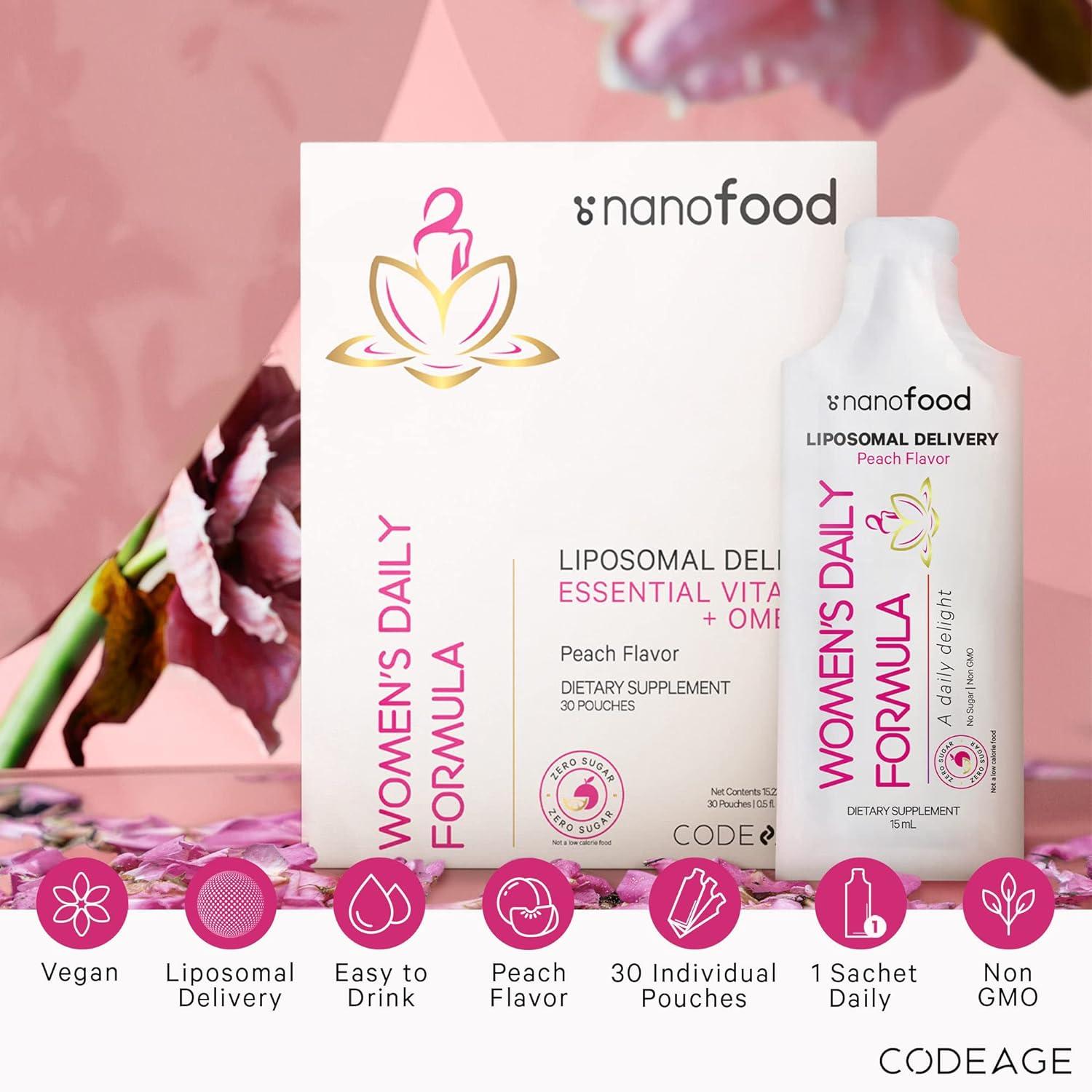 Codeage Liposomal Women's Daily Vitamins Liquid Pouch Formula Vegan
