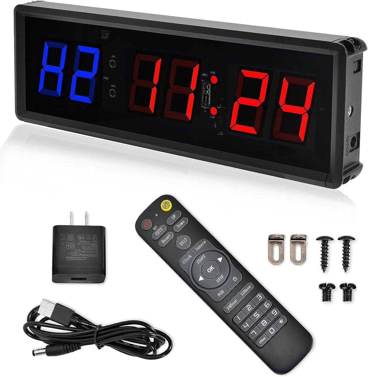3 Countdown Clock Led Digital Wall Clock Game Timer With Stopwach Functions