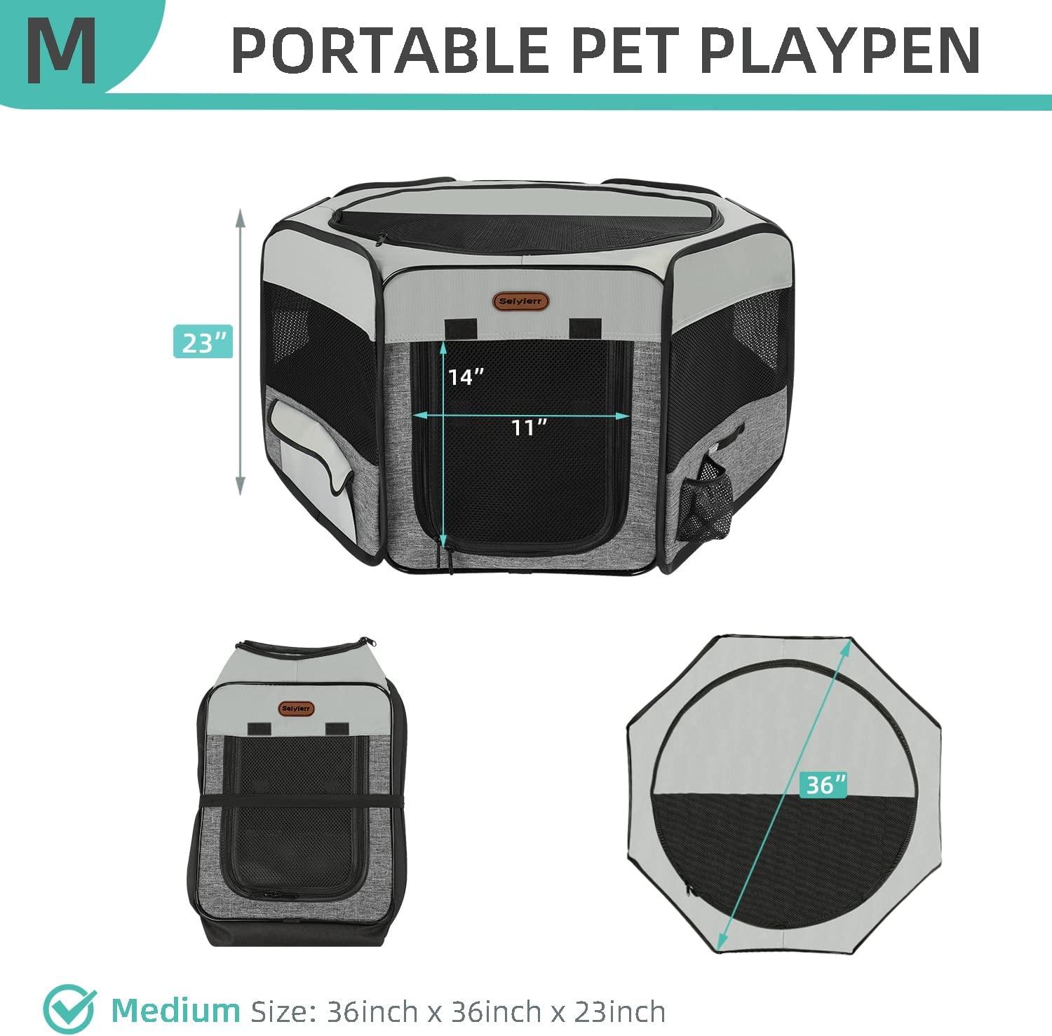 Seiyierr Dog Playpen, Portable Pet Playpen, Puppy Playpen, Cat Playpen