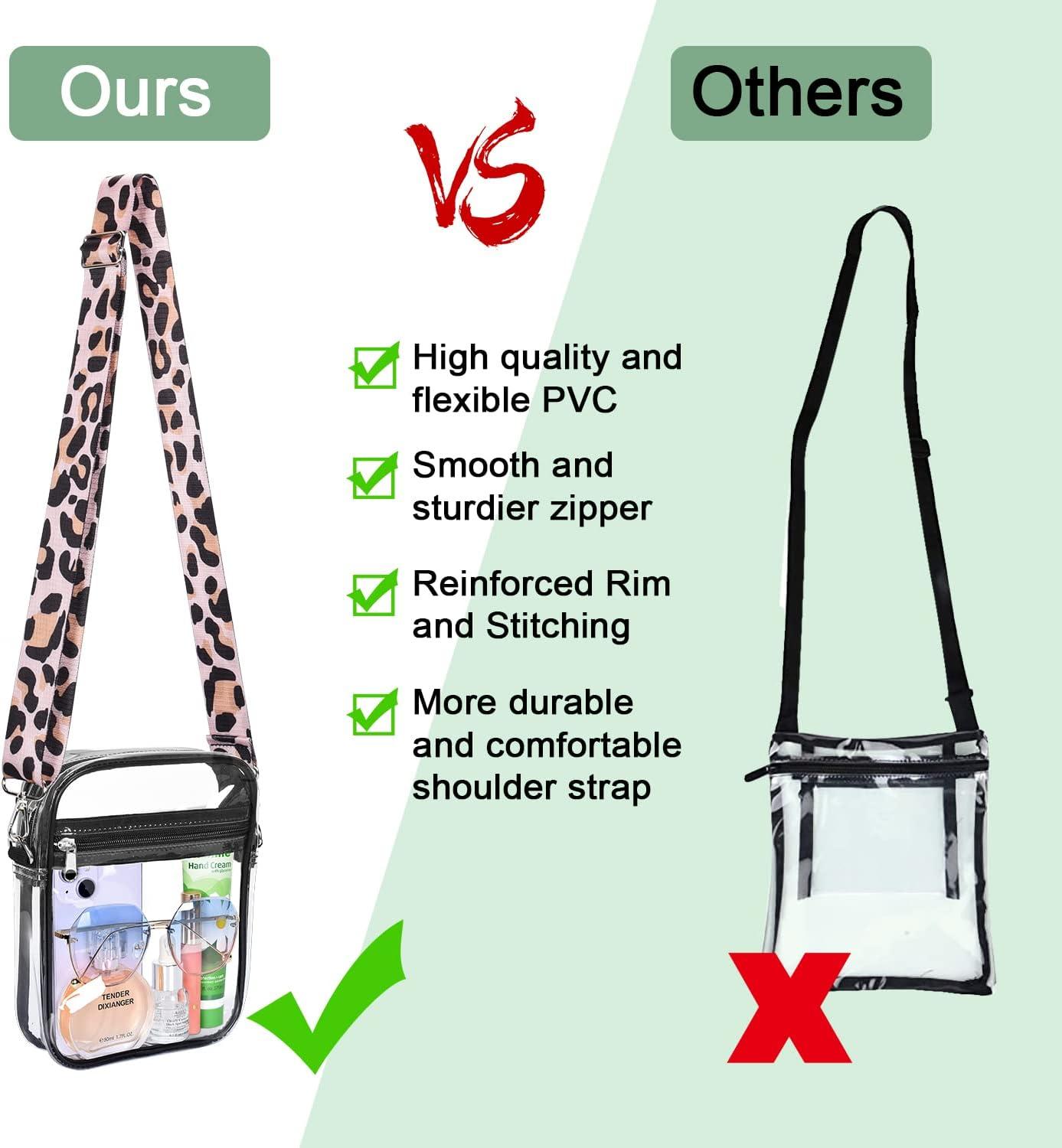Clear Purse Bag, Stadium Approved Evening Bags for Concerts, Festivals  (Black)