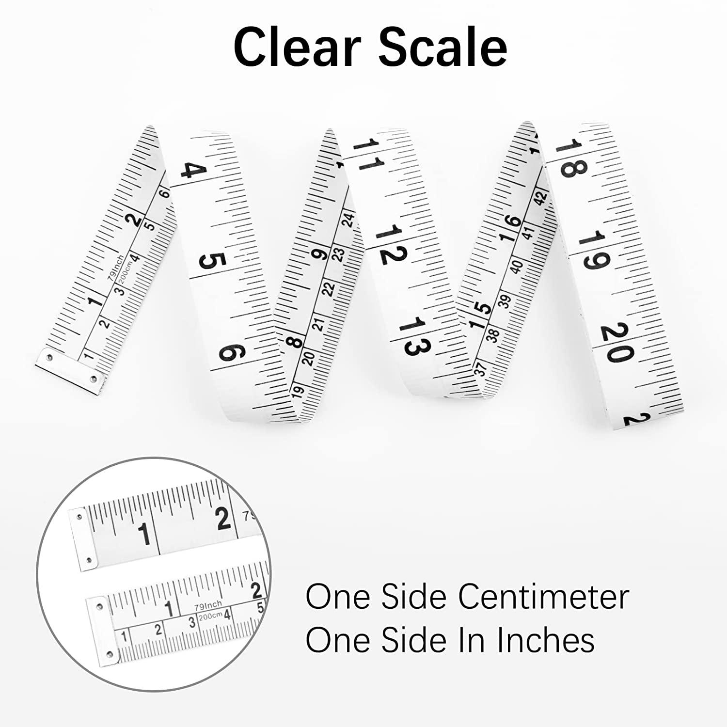 REIDEA Soft Tape Measure for Body Measuring Tape Soft Sewing Tailor Fabric  Cloth Tape Measure for Weight Loss Flexible Ruler Double Scale 200cm/68inch