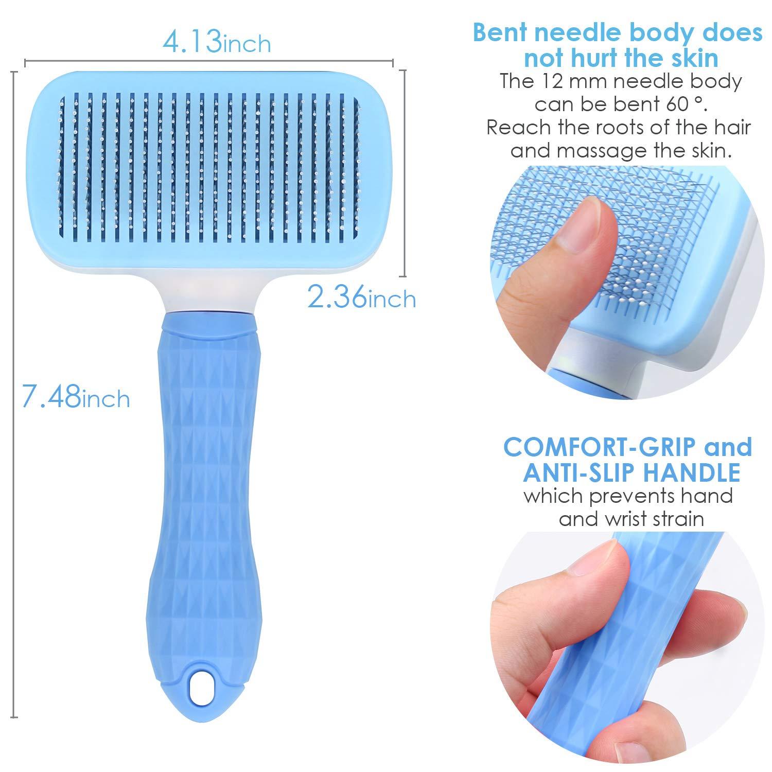 TIMINGILA Self Cleaning Slicker Brush for Dogs and Cats Pet
