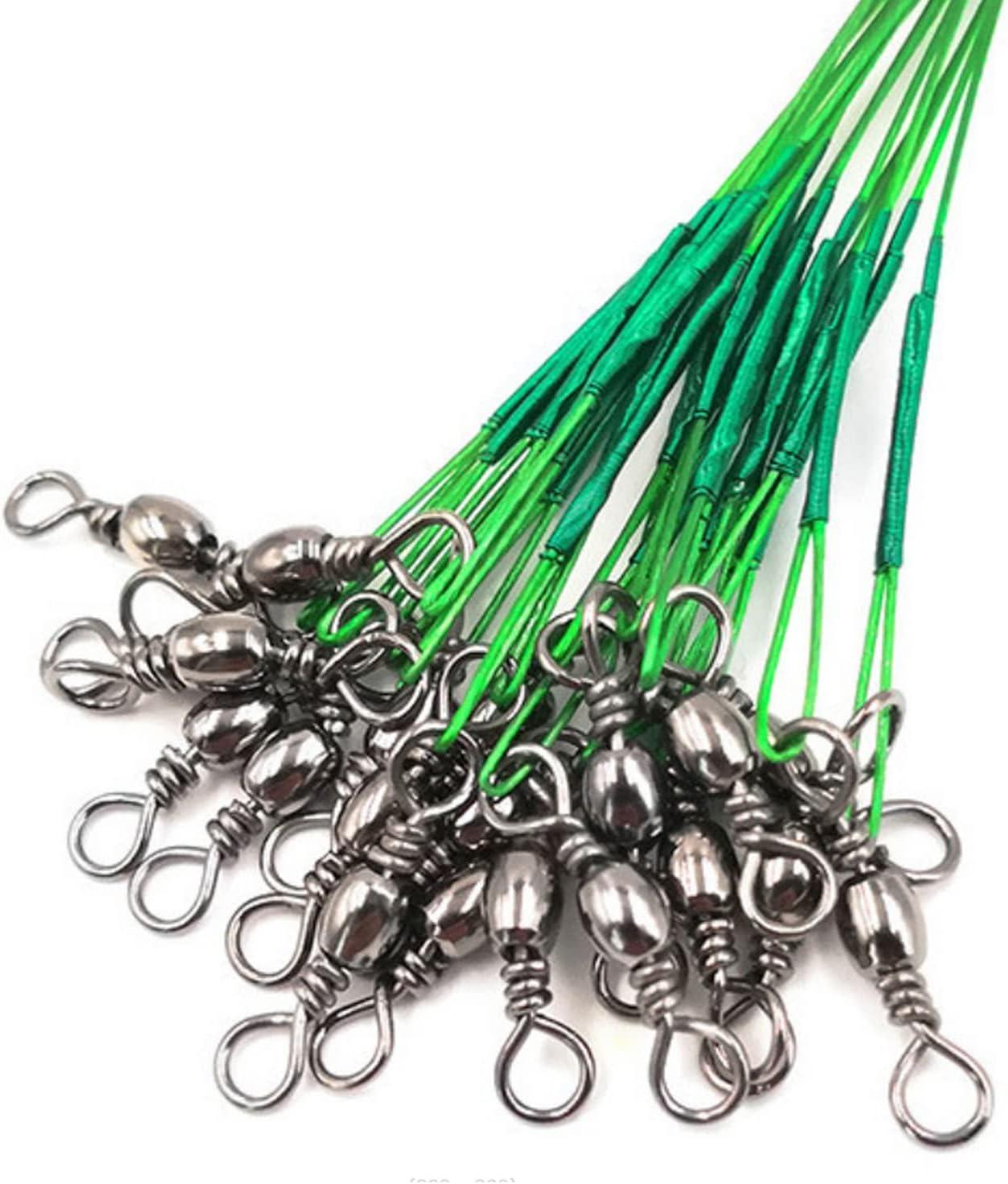 MOBOREST 60PCS Fishing Leaders, Hi-Low Rig Fish Line Stainless Steel Wire  Leader with Swivel Snap Assortment Fishing Gear Connect for Lures Bait Rig  Hooks