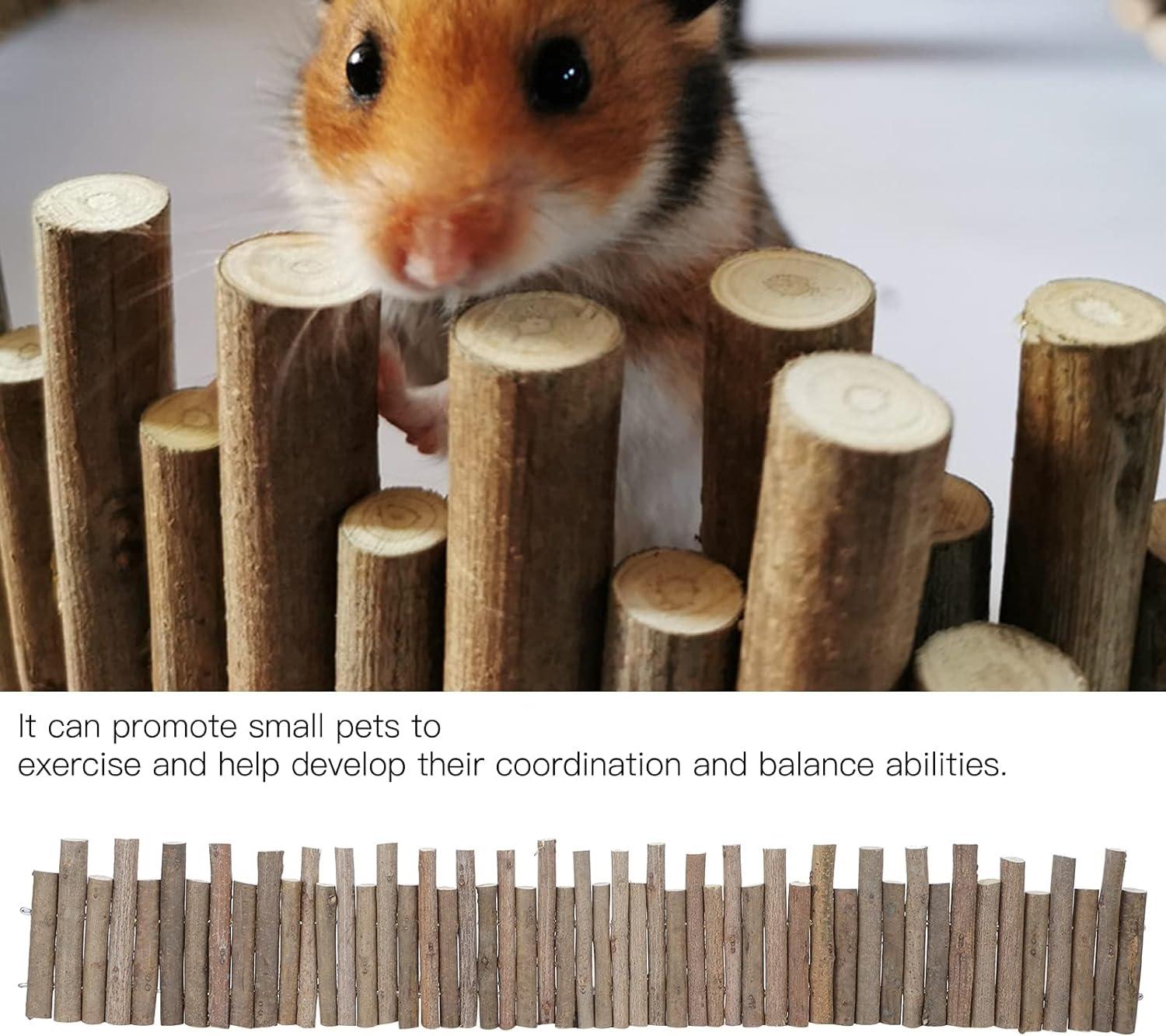Image showcasing Longzhuo Hamster Wood Fence & Toys - Natural Hiding Place Molar ...