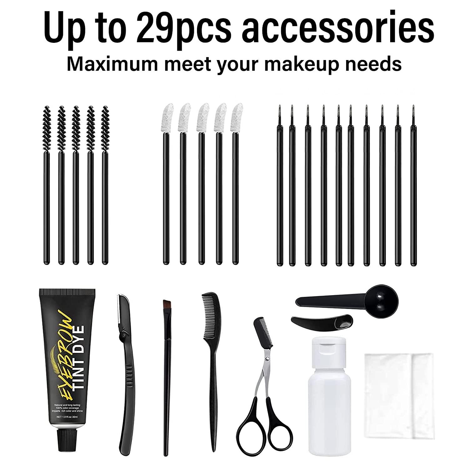 Light Brown SemiPermanent Eyebrow Tint Kit LongLasting Color for 4