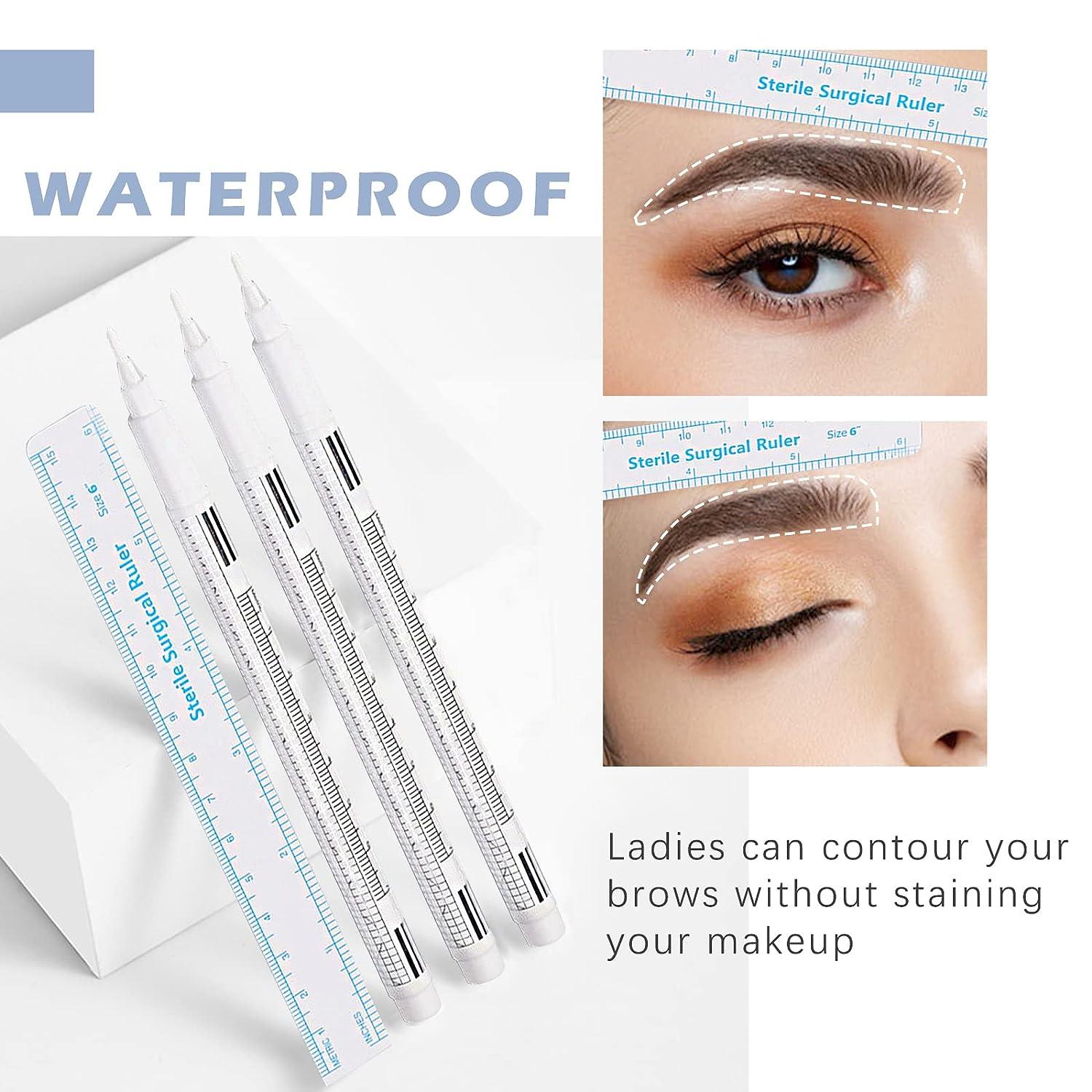 Barber Pencil Set: 8 Microblading Marker Pens with Removal Pen, Ruler ...