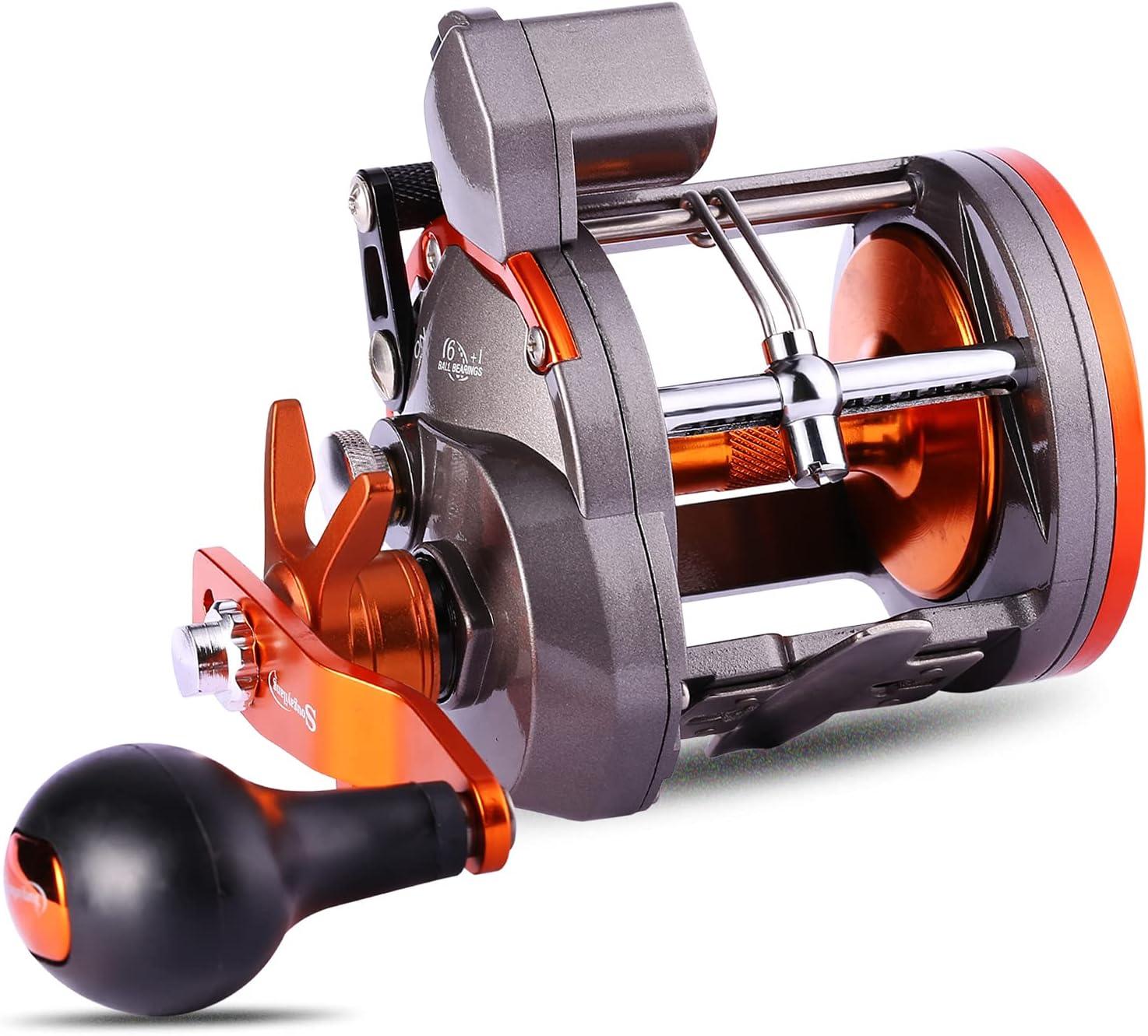 Sougayilang Trolling Reel, Level Wind Fishing Reel, Conventional Reel for  Salmon and Catfish