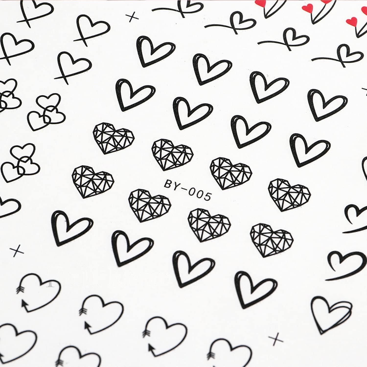 Valentines Day Stickers Decorative Cut Out Red Hearts Set Isolated