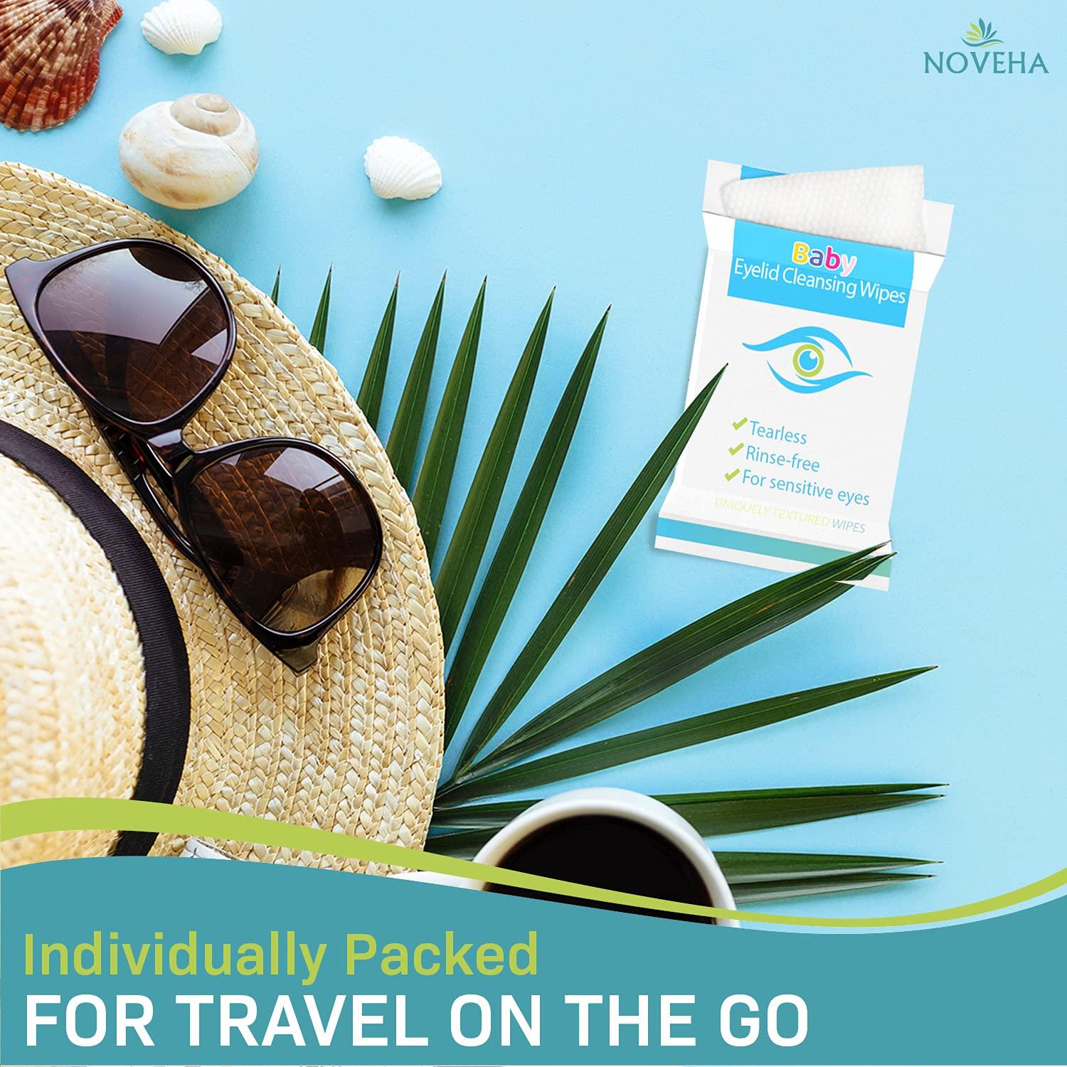 NOVEHA Sensitive & Hypoallergenic Baby Eyelid & Lash Wipes Safe