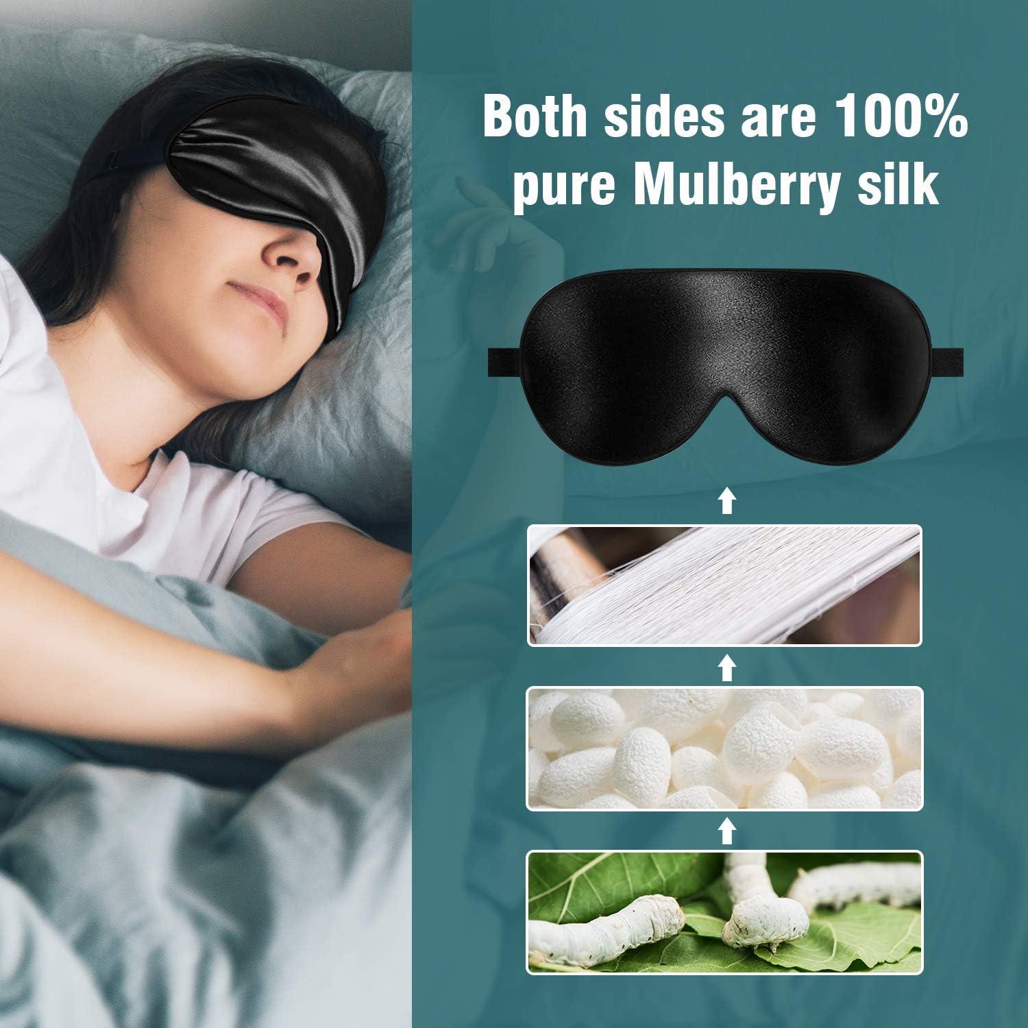 Lacette 100% Mulberry Silk Eye Mask for Men and Women Block Out