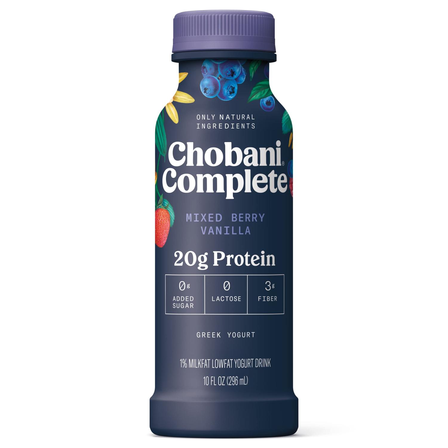Chobani Complete Greek Yogurt Drink Mixed Berry Vanilla 10 fl oz