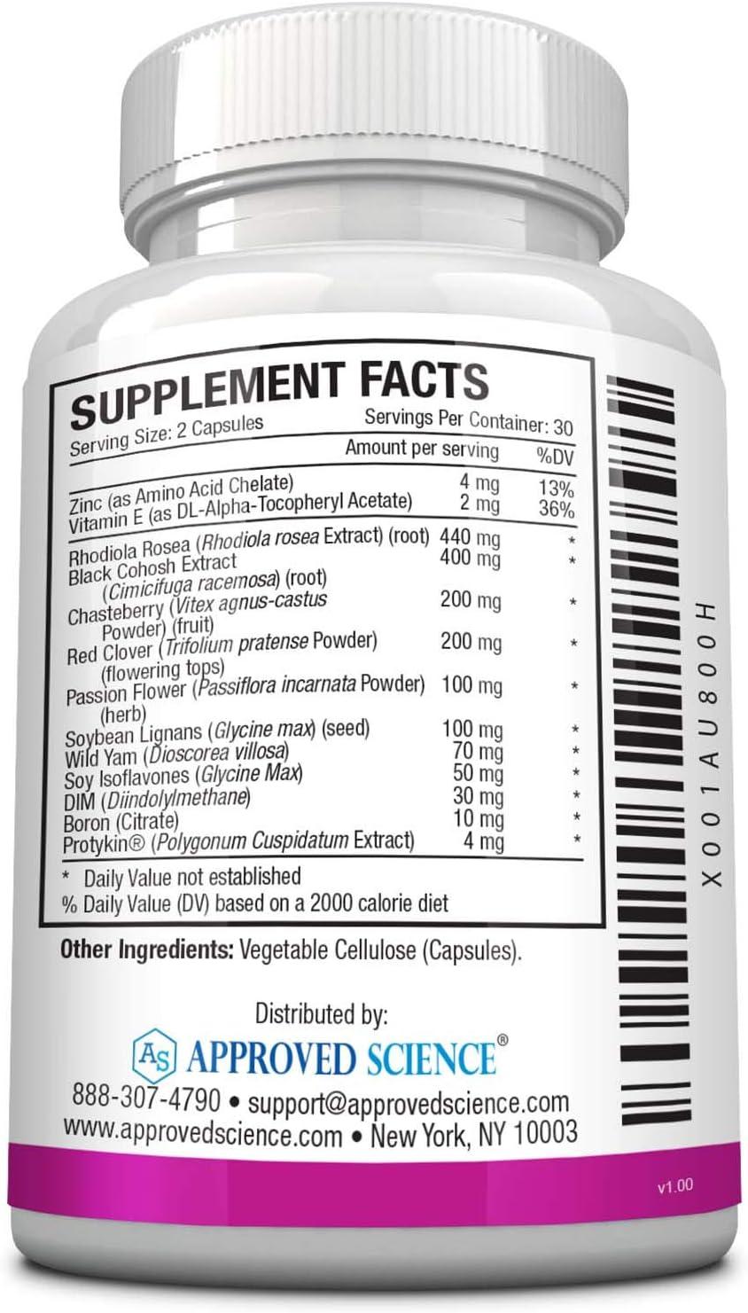 Approved Science Menoprin Menopause Support with Protykin Black