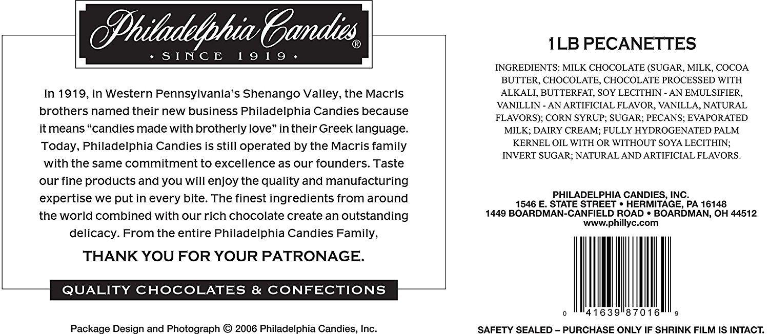 Philadelphia Candies Original Pecanettes Milk Chocolate 1 Pound Gift