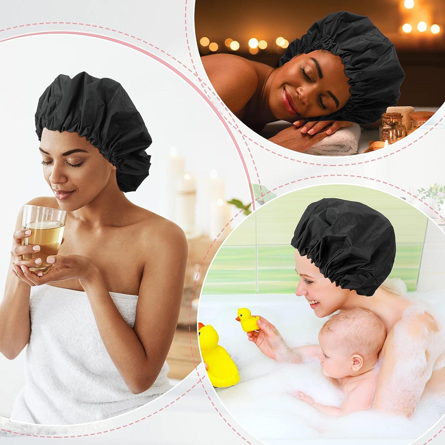 8 Pcs 15inch Jumbo Shower Cap Extra Large Waterproof Adjustable Satin