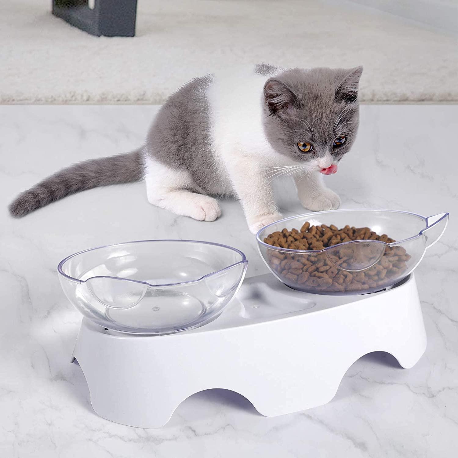 MILIFUN Elevated Cat Single Bowls, Pet Food Water Bowl with 15
