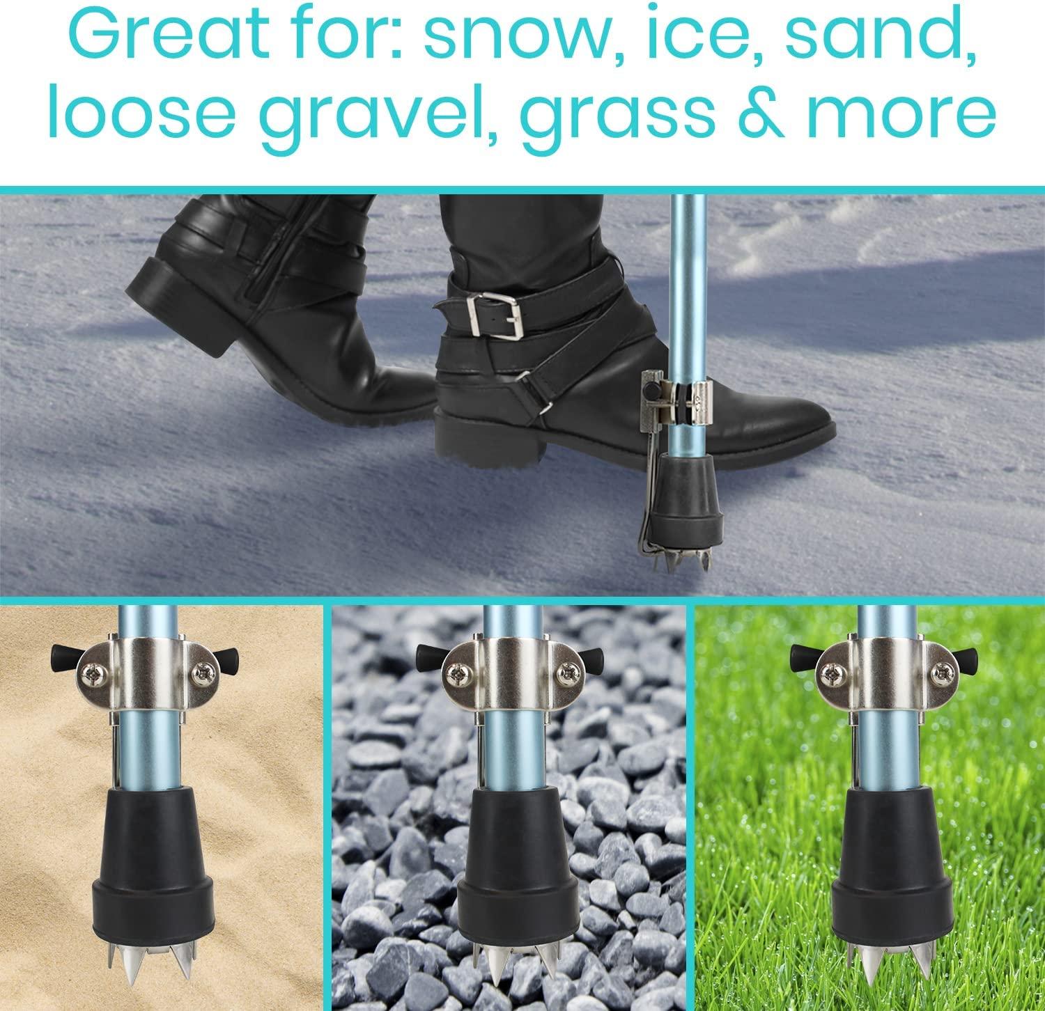 Vive Cane Tips for Ice All Terrain Heavy Duty (2 Pack) Metal