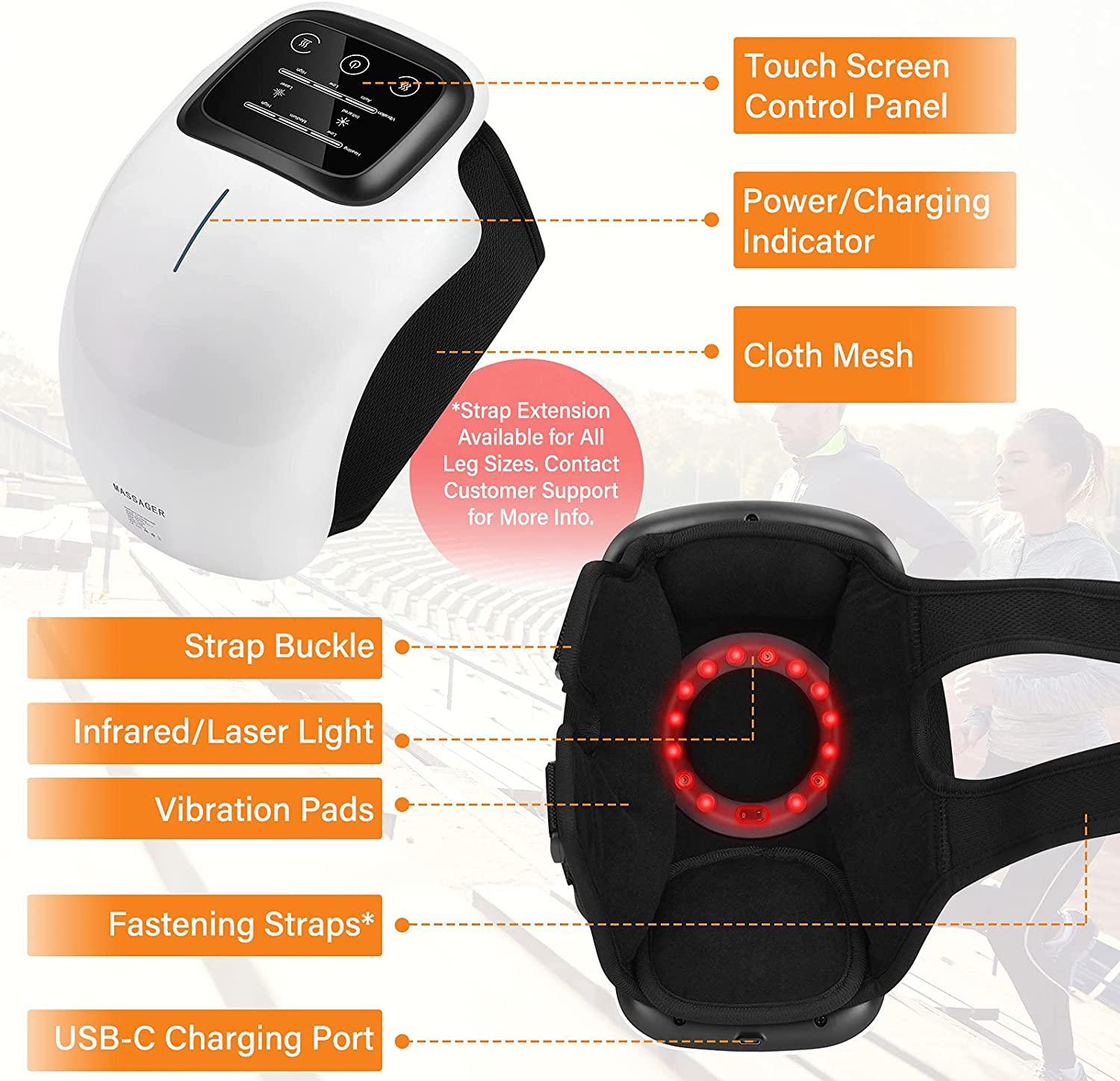 trakk knee massager with heat vibration TRAKK Hot & Cold Knee Multi-Purpose Brace Massager with Soothing Heat, Cold  Pack, and Vibration Massage Modes main image 0