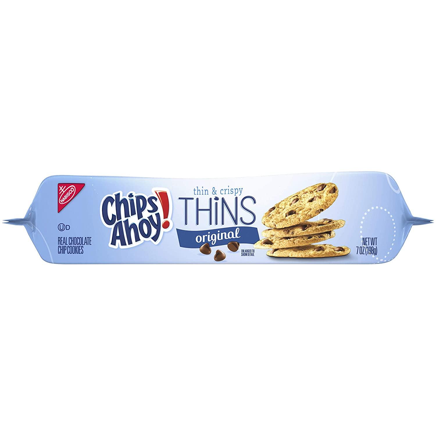 CHIPS AHOY! Thins Original Chocolate Chip Cookies 7 oz. Resealable Pack