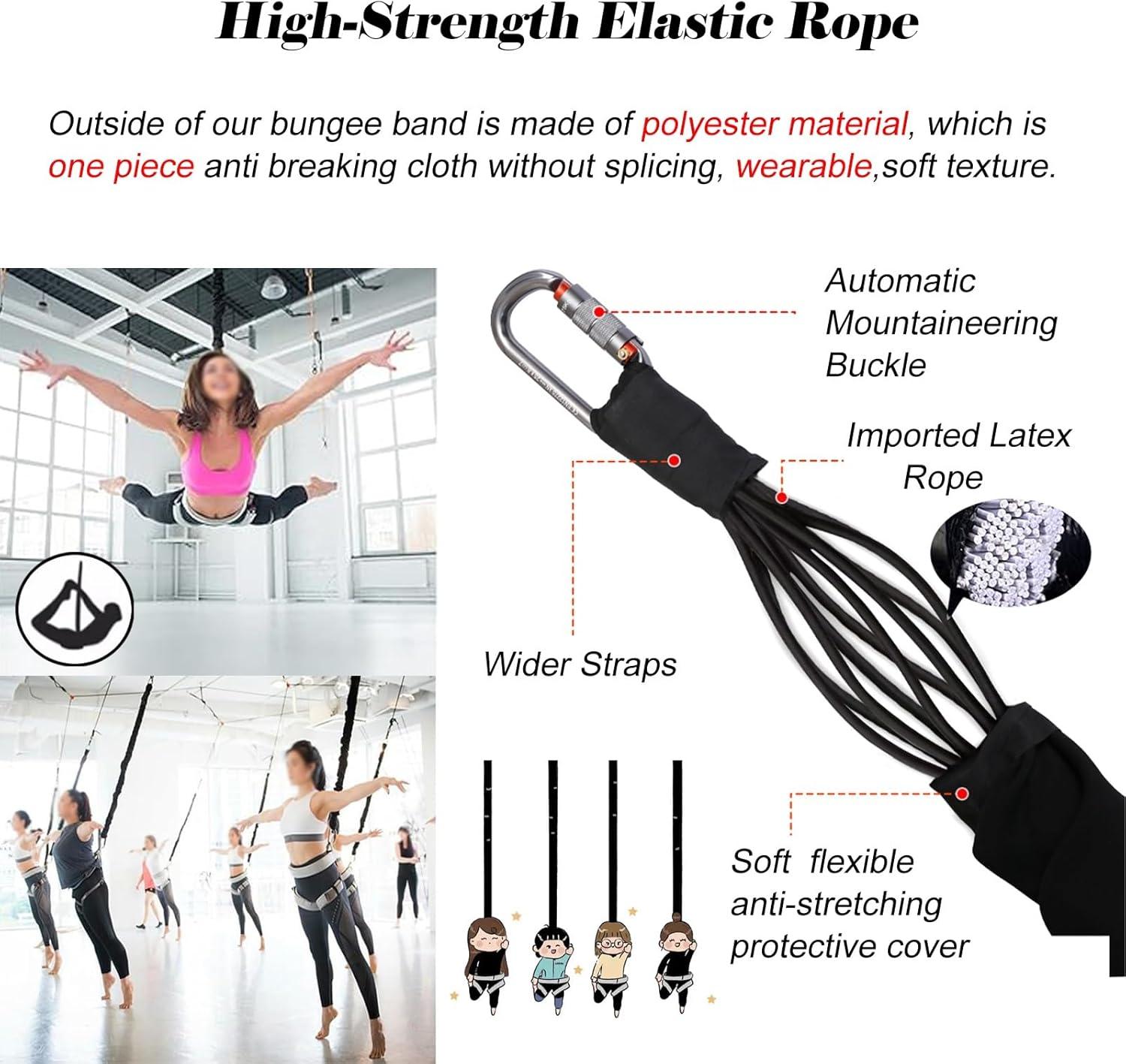Stretch Rope Suspension Bungee Fitness Set with Thickened Belt
