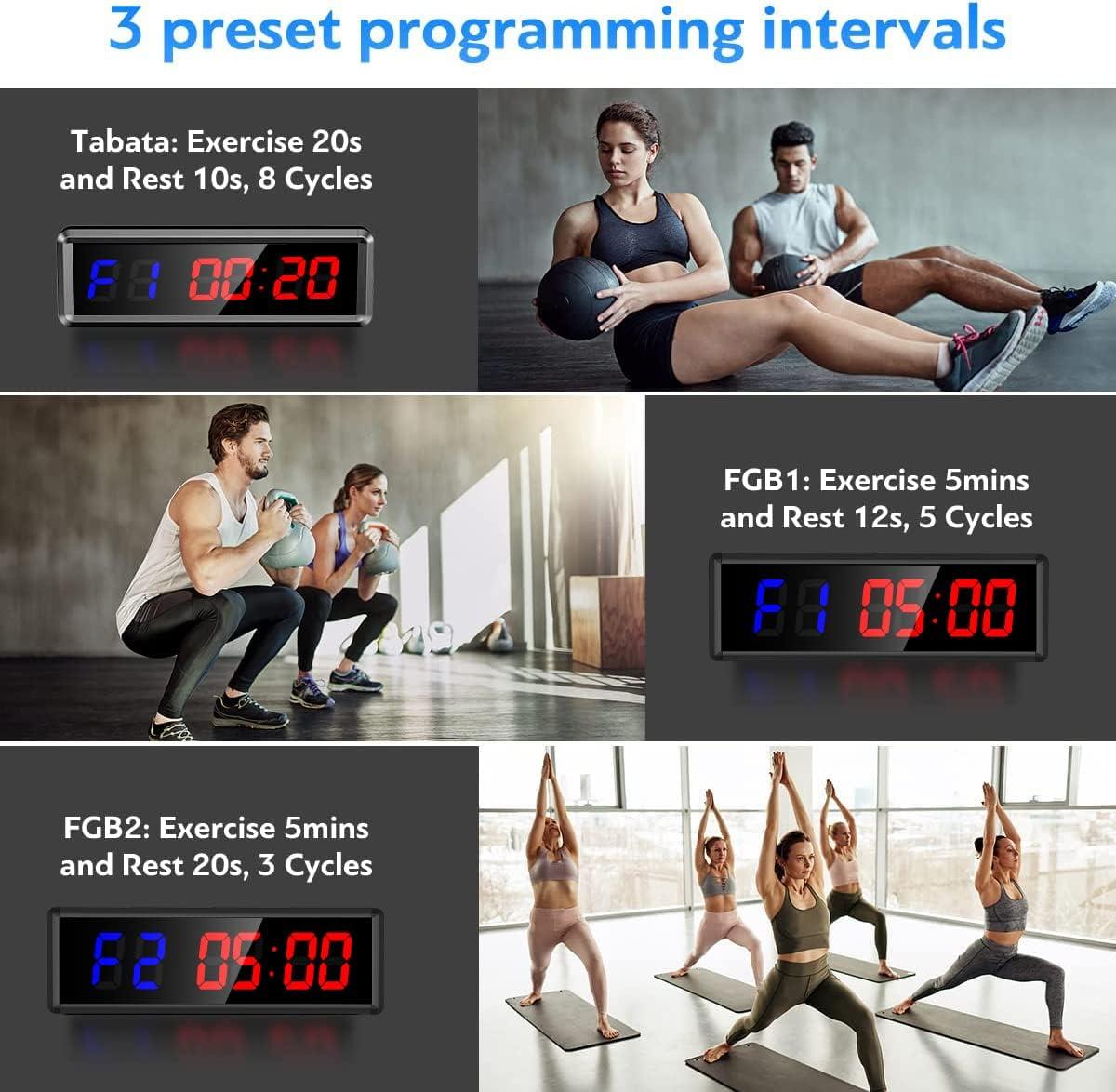 Gym Timer, Interval Timer with UltraClear LED, Crossfit Clock Countdown/Up Stopwatch, Wall