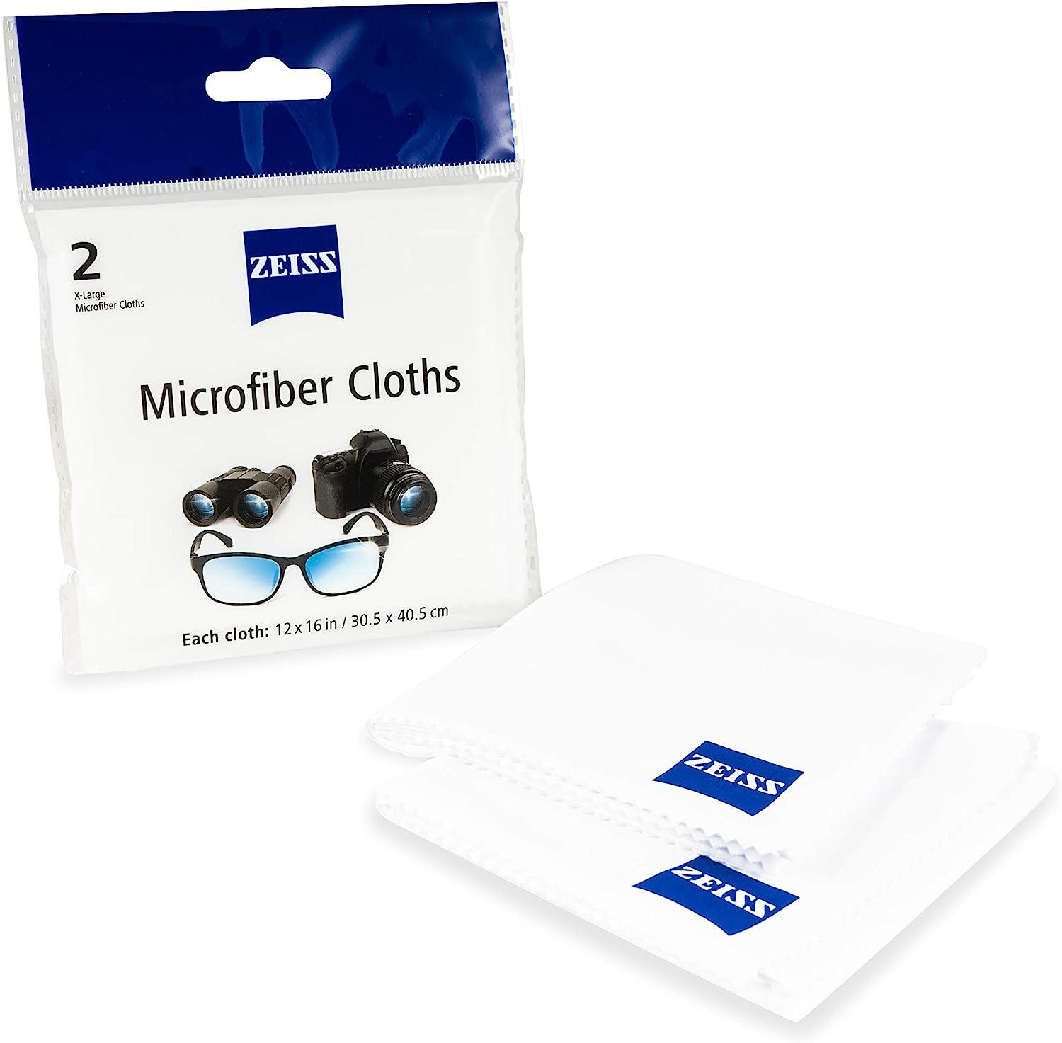 Zeiss MicroFiber Lens Cleaning Cloth (Pack of 2) JUMBO SIZE