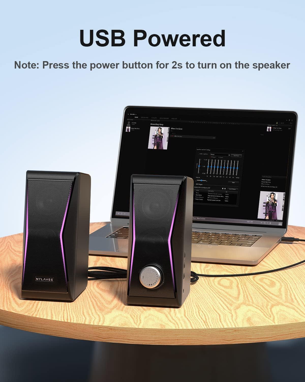 Computer Speakers Dynamic RGB PC Speakers Bluetooth 5.0 HiFi