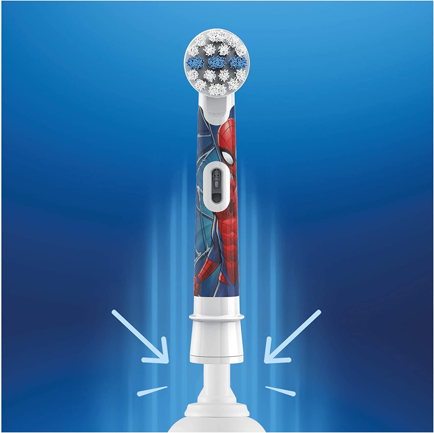 OralB Marvel Spider Man Electric Toothbrush Heads Pack of 4 Ideal for