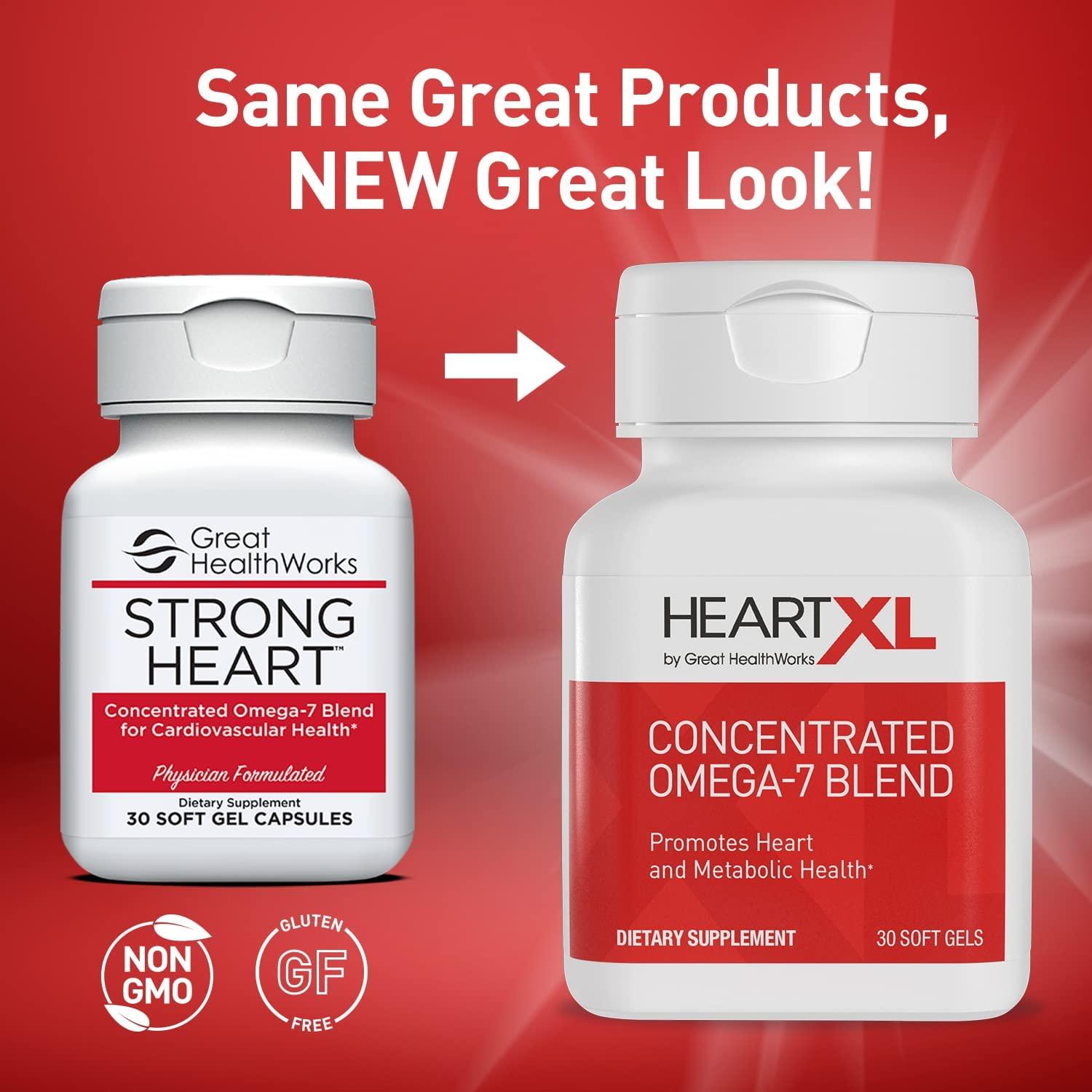 HeartXL High Potency Omega7 Blend for Cardiovascular Health 30 Soft Gels