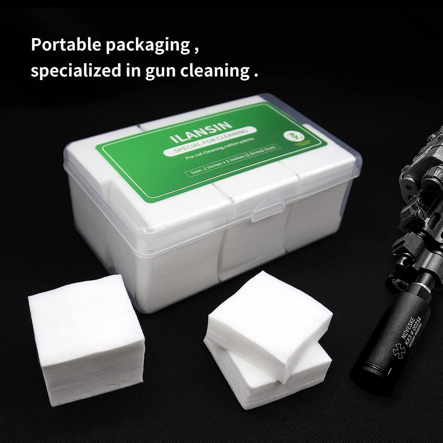 ILANSIN Two Boxes Gun Cleaning Patches Totaling 3000 Pieces,2"x2" Lint