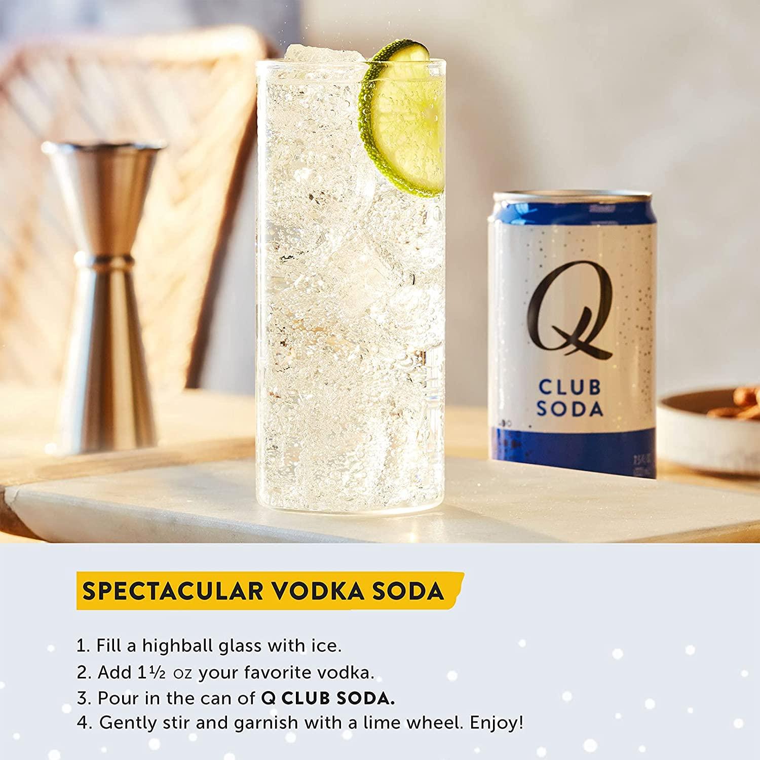 Q Mixers Club Soda, Premium Cocktail Mixer, 7.5 oz (12 Cans)